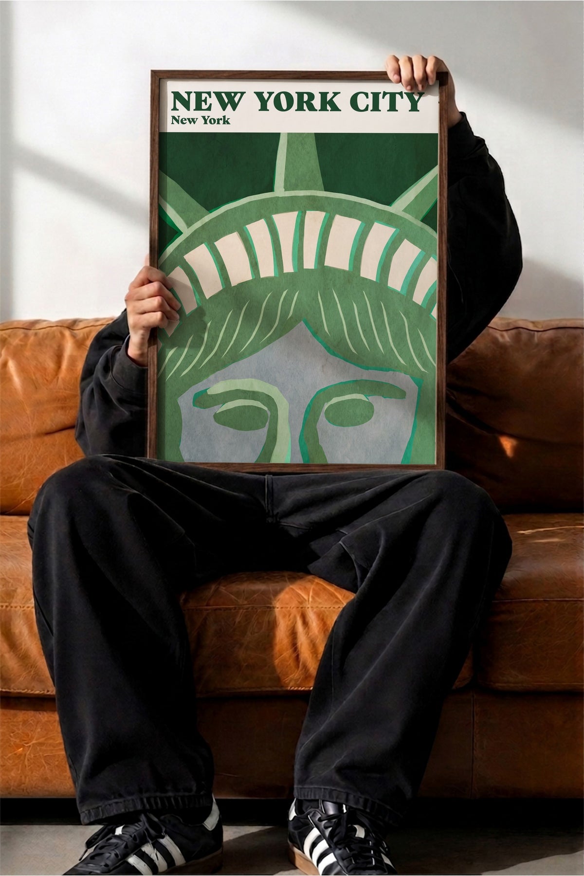 NEW YORK CITY Poster – Kahverengi Çerçeveli Tablo