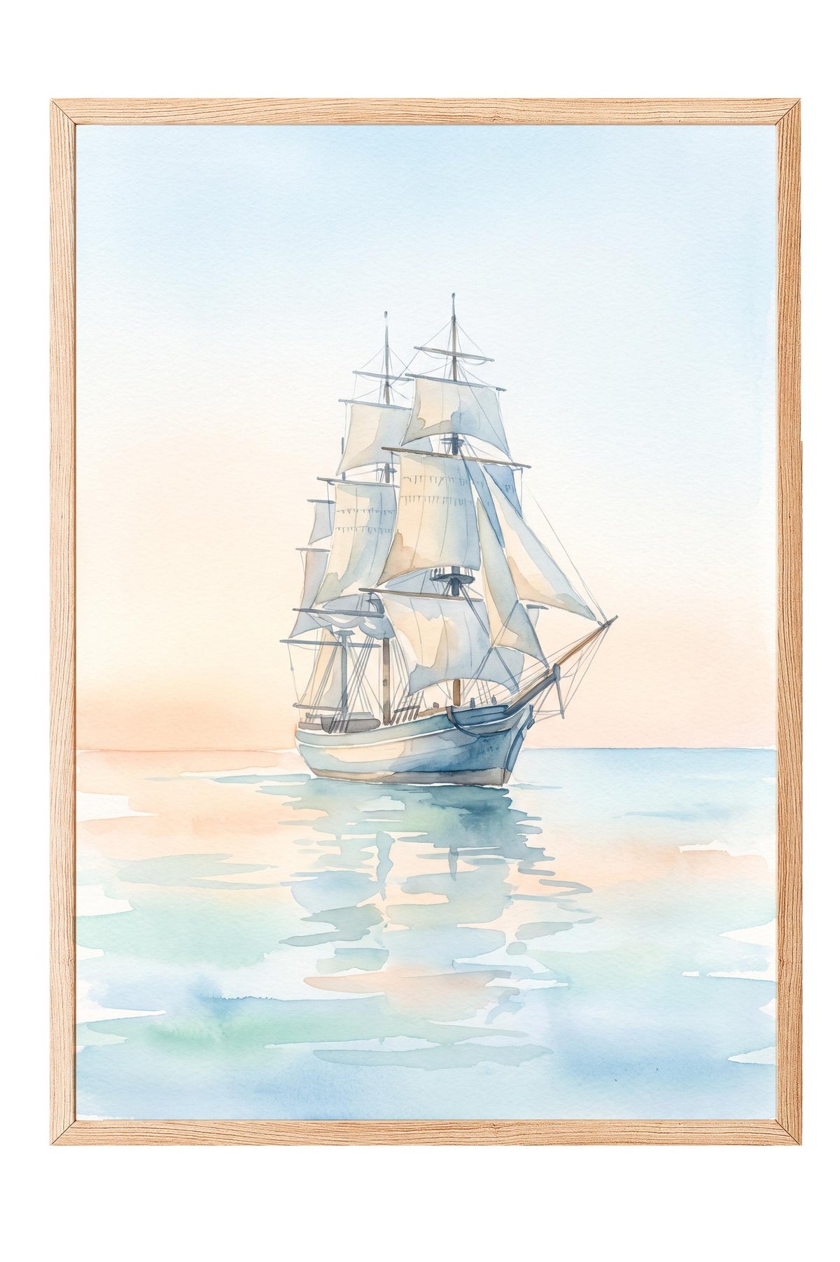 Sakin Sularda Yelkenli Poster – Ahşap Çerçeveli Tablo