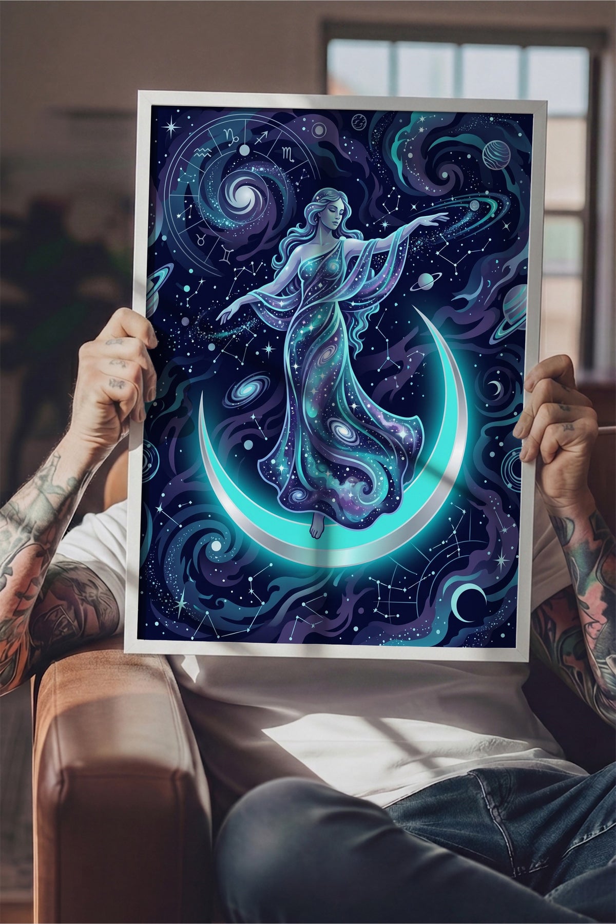 Gökyüzü Tanrıçası Poster – Beyaz Çerçeveli Tablo