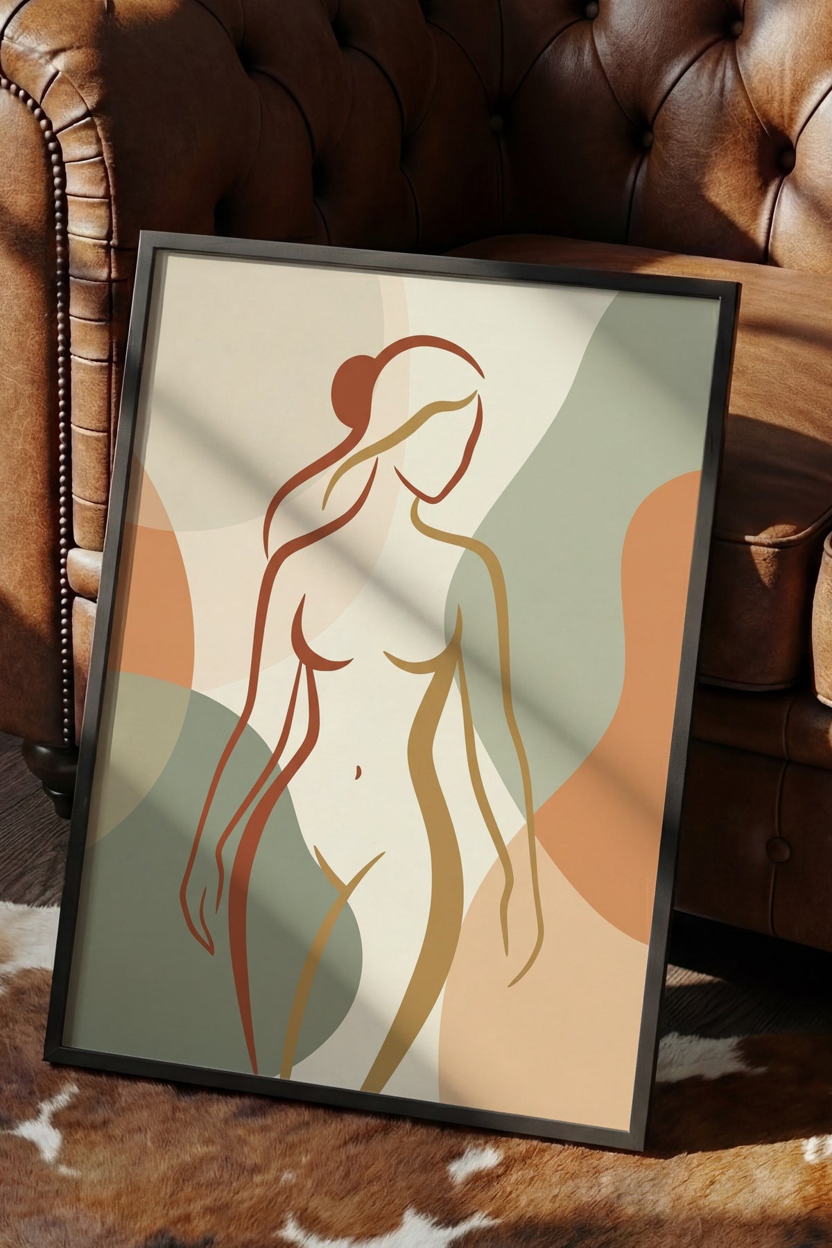 Soyut Kadın Figürü Poster – Siyah Çerçeveli Tablo