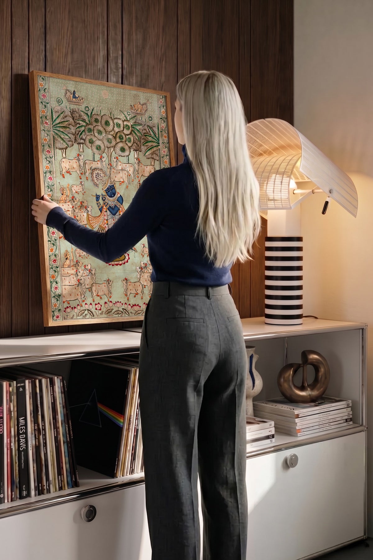 Hindistan Mitolojisi Temalı Sanat Poster – Ahşap Çerçeveli Tablo