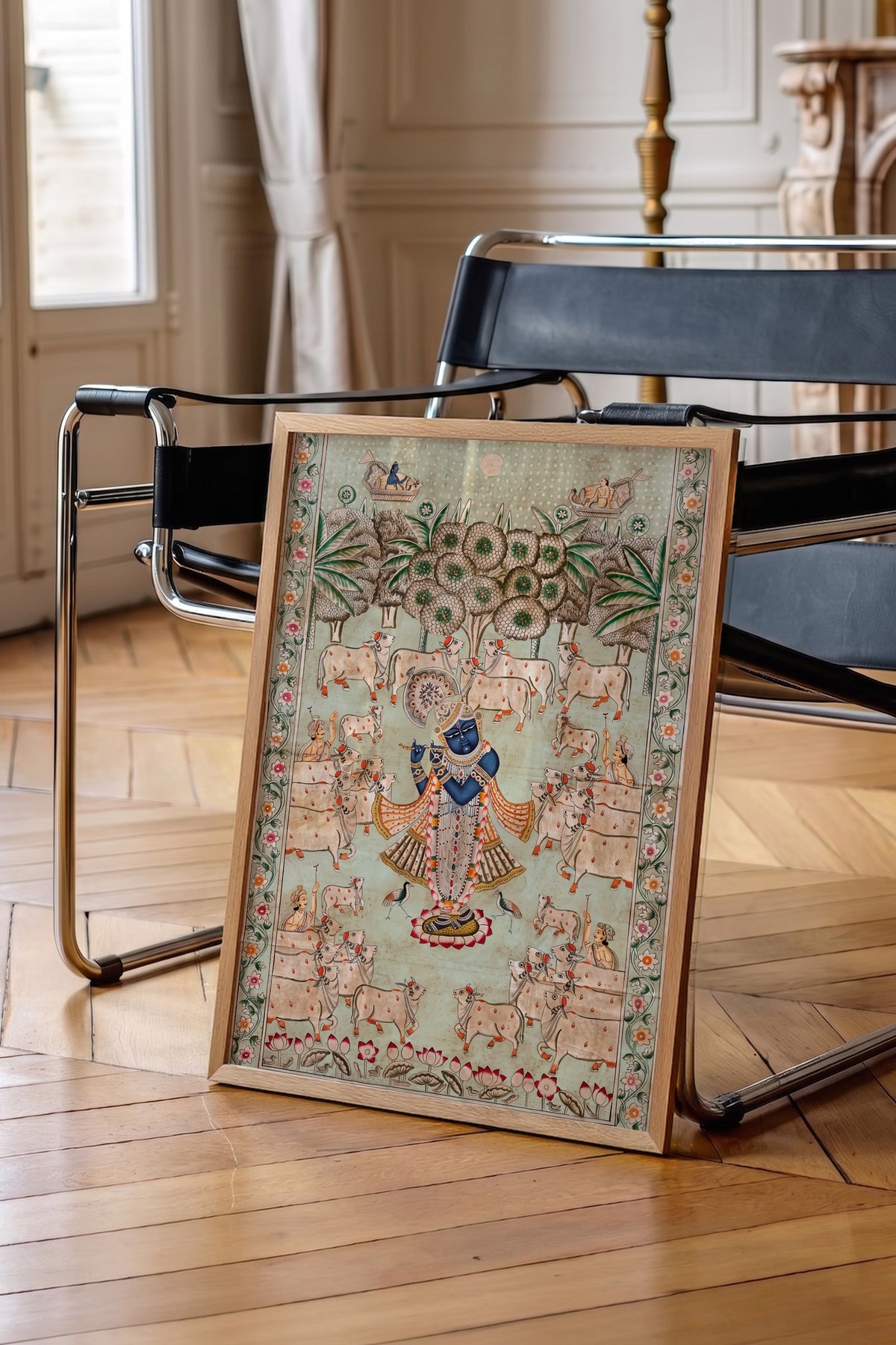 Hindistan Mitolojisi Temalı Sanat Poster – Ahşap Çerçeveli Tablo