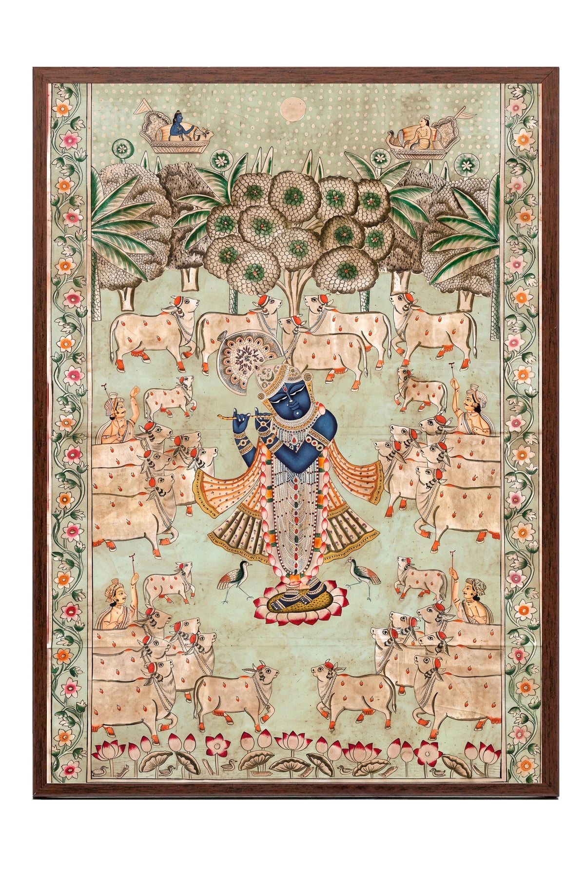 Hindistan Mitolojisi Temalı Sanat Poster – Kahverengi Çerçeveli Tablo