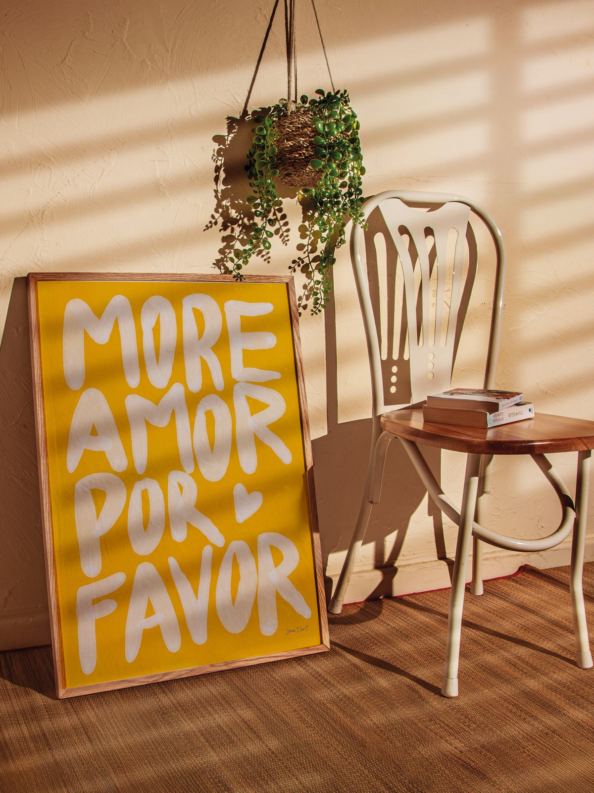 MORE AMOR POR FAVOR Poster – Ahşap Çerçeveli Tablo