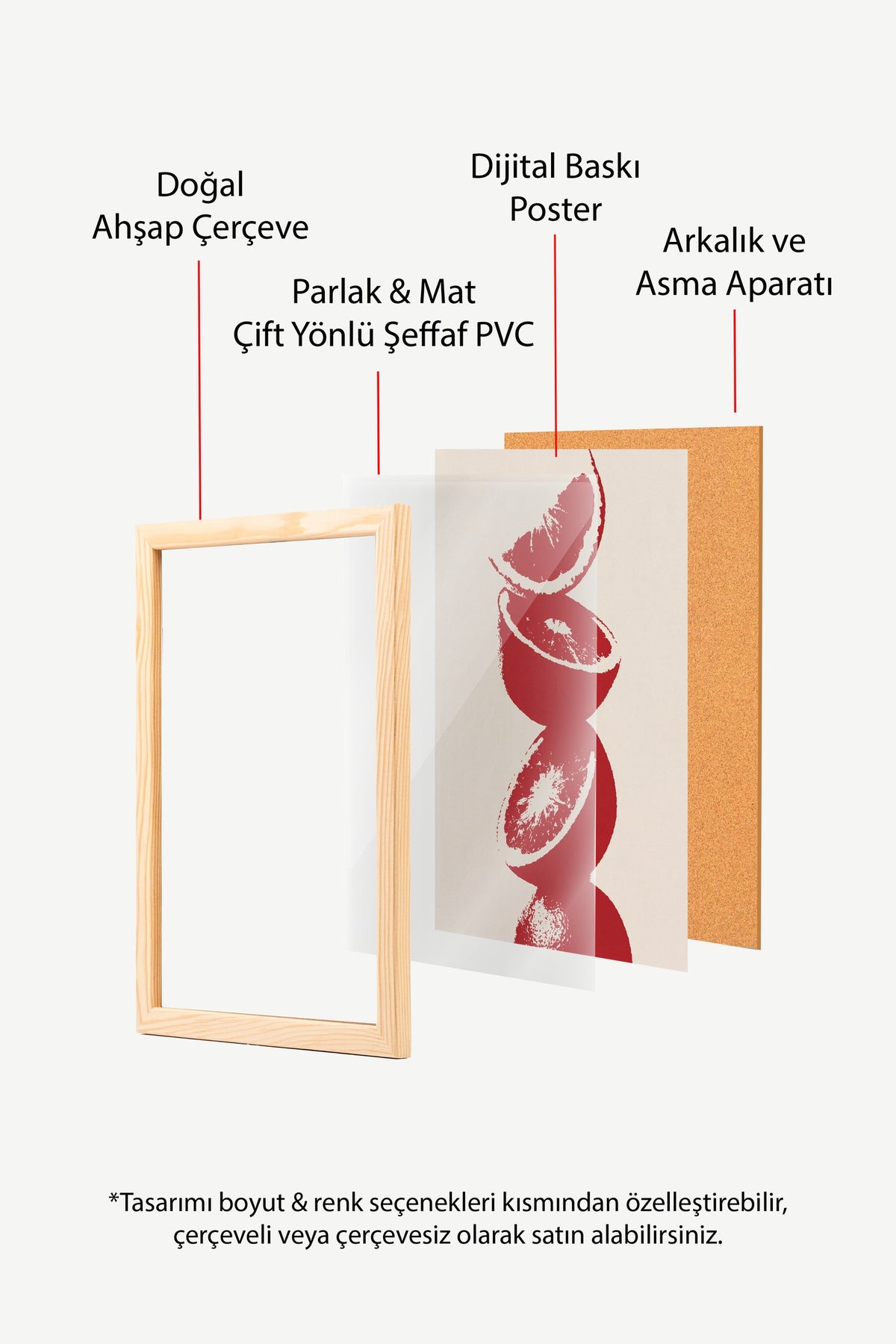 Kırmızı Turunçgiller Poster – Ahşap Çerçeveli Tablo