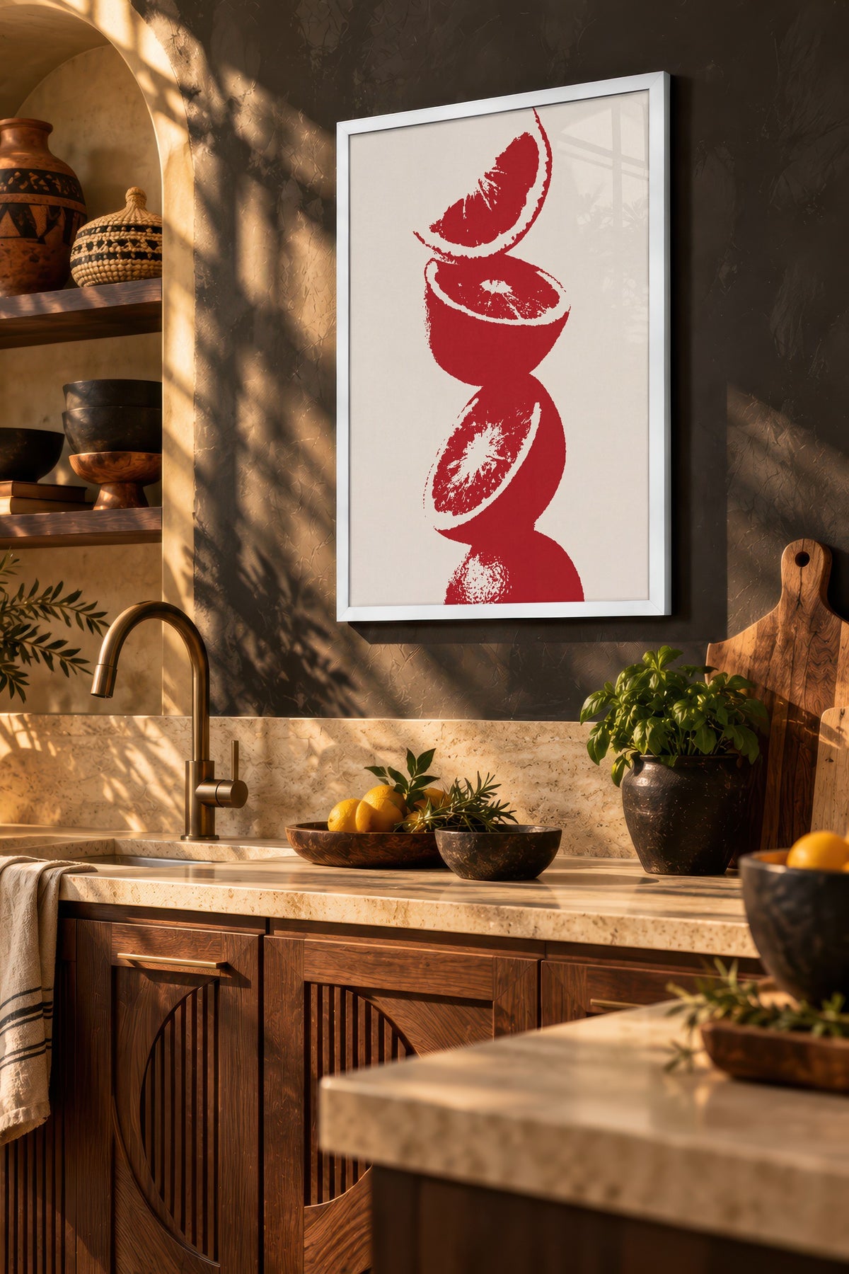 Kırmızı Turunçgiller Poster – Beyaz Çerçeveli Tablo