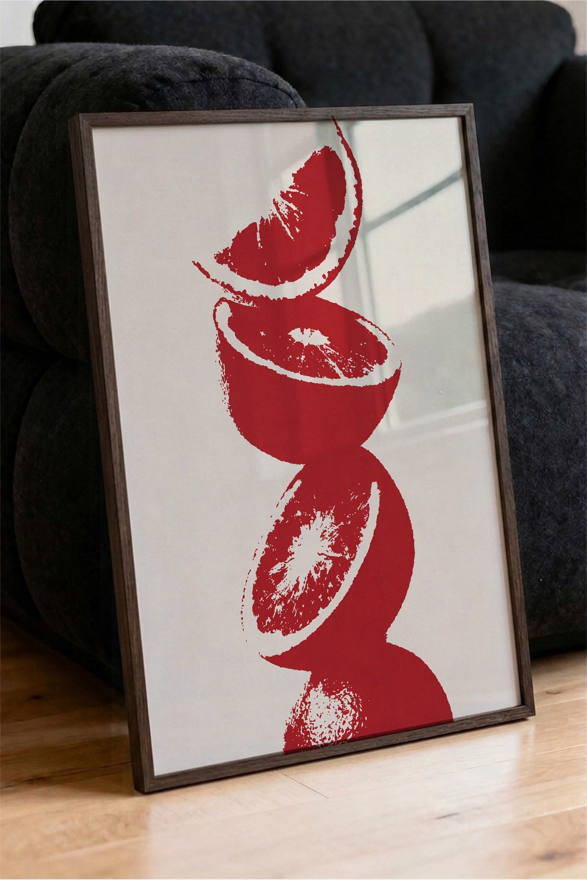 Kırmızı Turunçgiller Poster – Kahverengi Çerçeveli Tablo