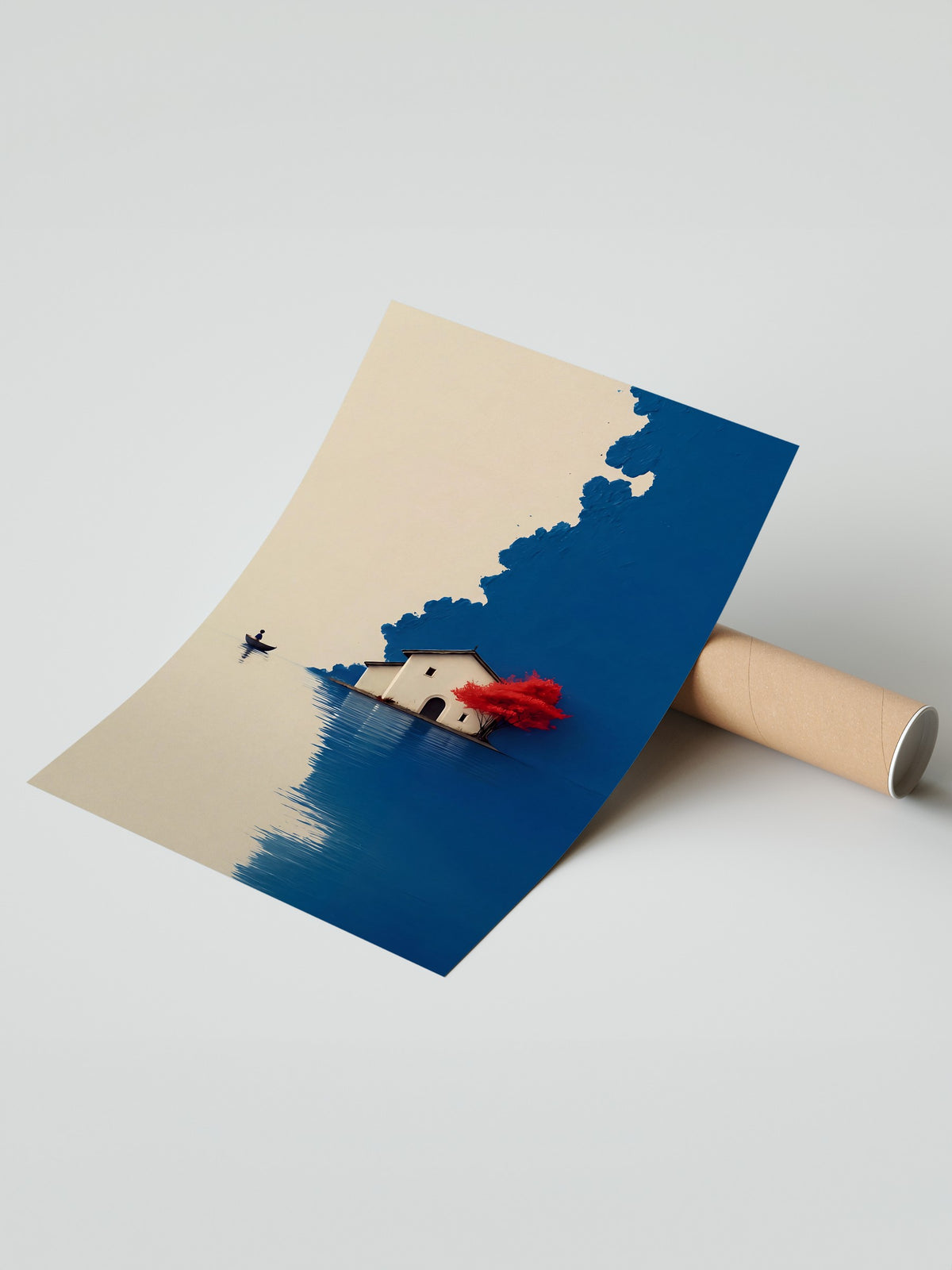 Doğa ve Ev Manzarası Çerçevesiz Poster