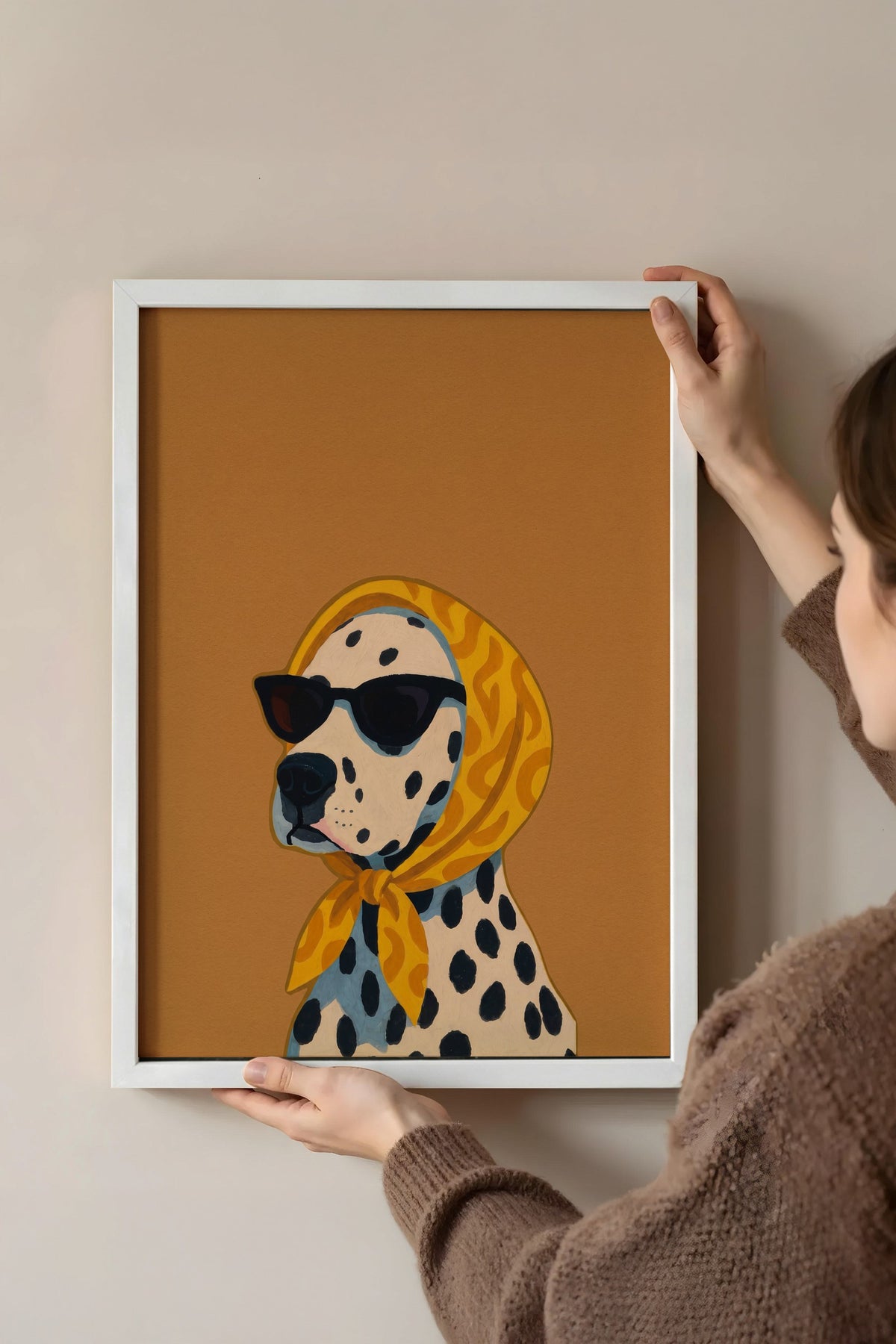 Dalmaçyalı köpek Poster – Beyaz Çerçeveli Tablo
