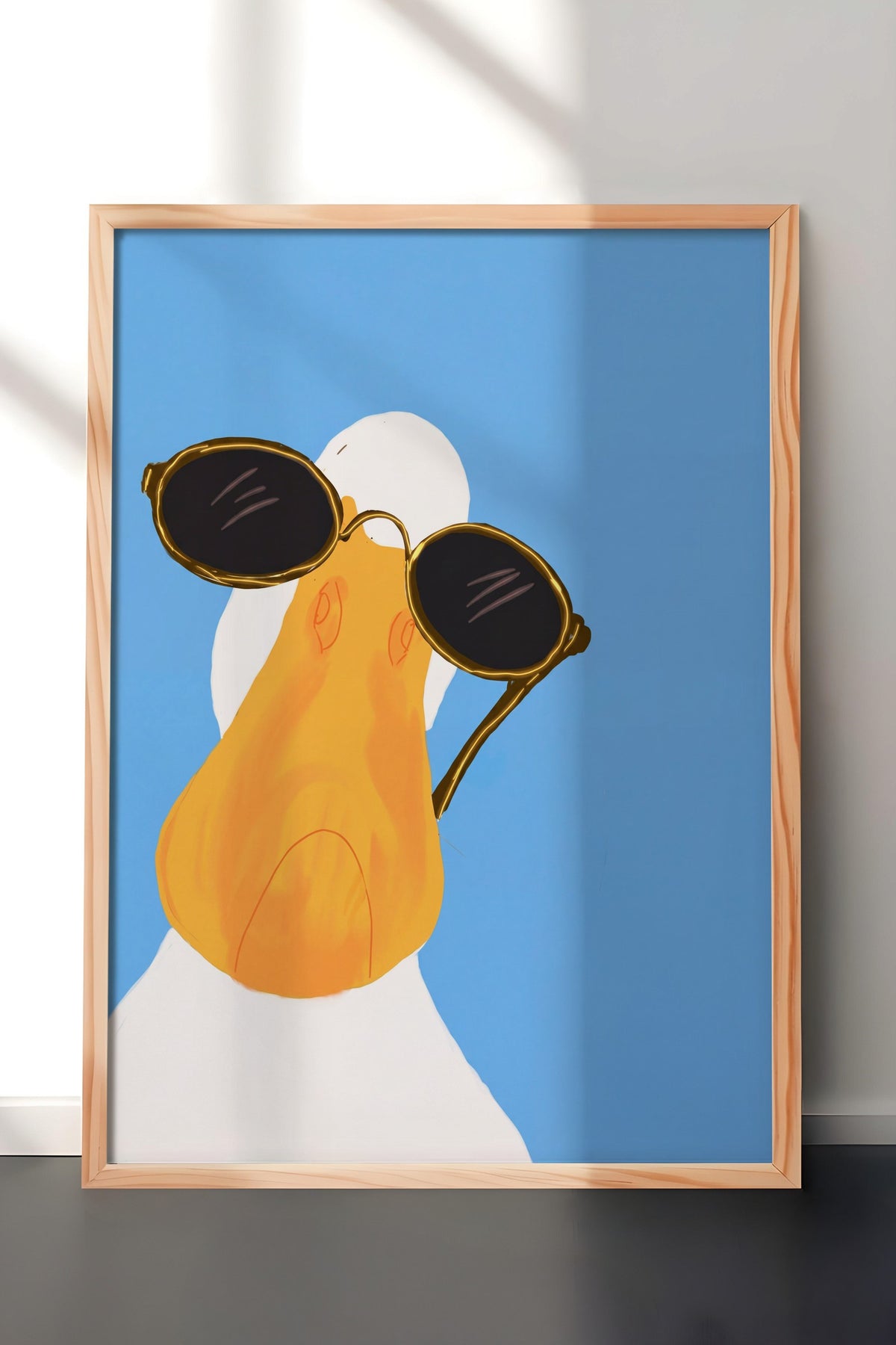 Gözlüklü Ördek Poster – Ahşap Çerçeveli Tablo
