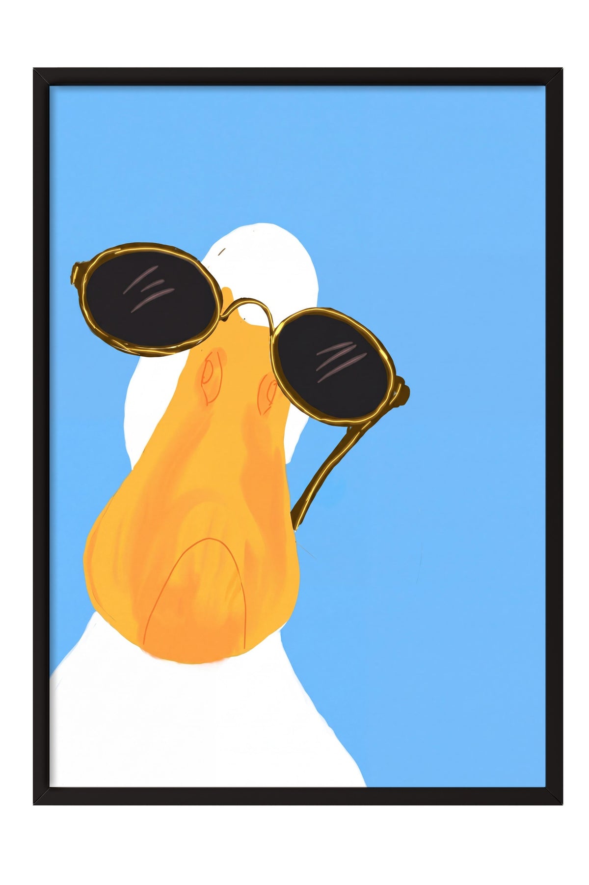Gözlüklü Ördek Poster – Siyah Çerçeveli Tablo