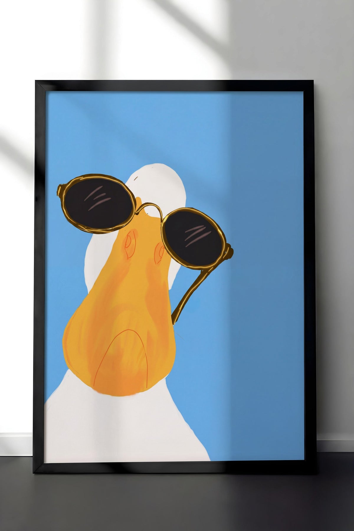 Gözlüklü Ördek Poster – Siyah Çerçeveli Tablo