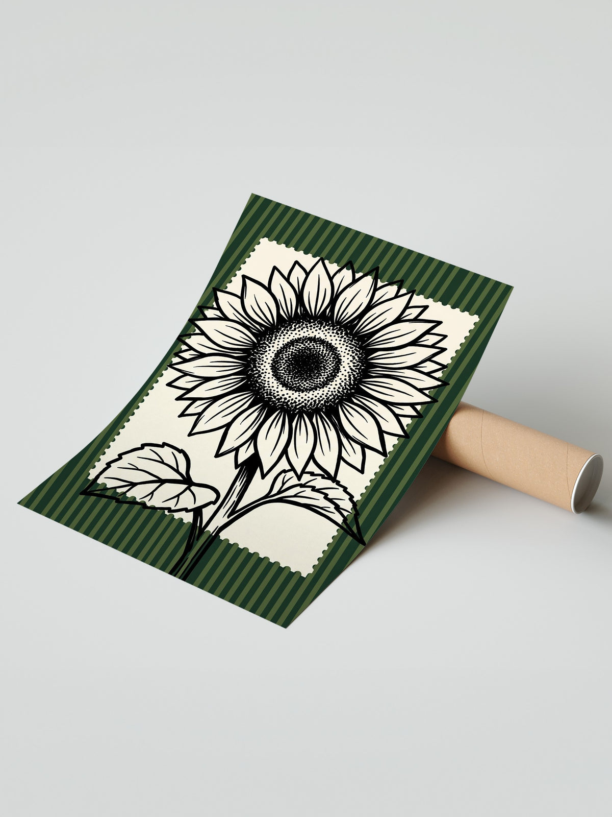 Ayçiçeği Çizimi Çerçevesiz Poster