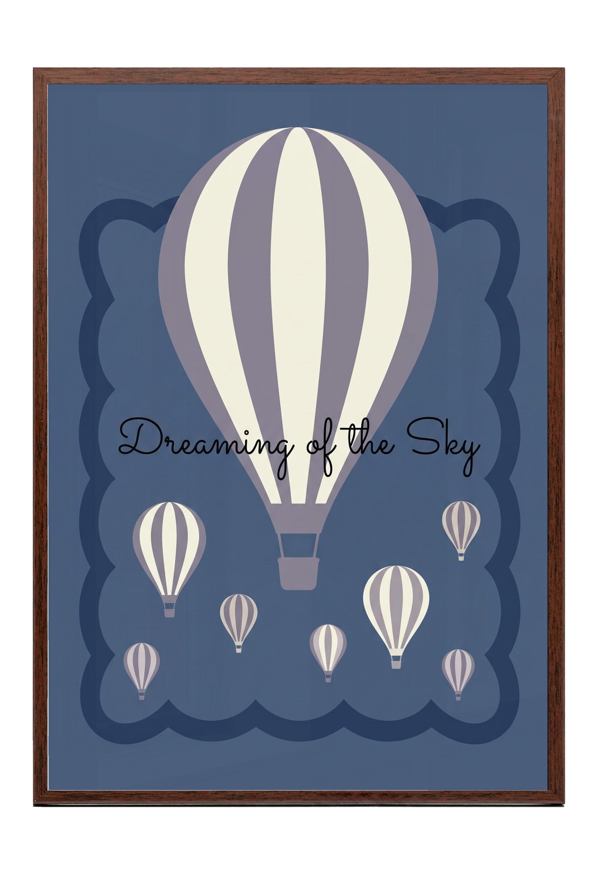 Dreaming of the Sky Poster – Kahverengi Çerçeveli Tablo