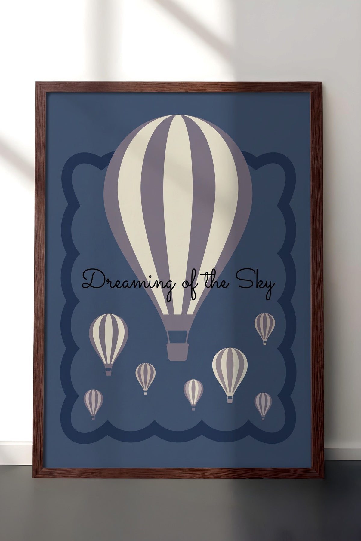 Dreaming of the Sky Poster – Kahverengi Çerçeveli Tablo