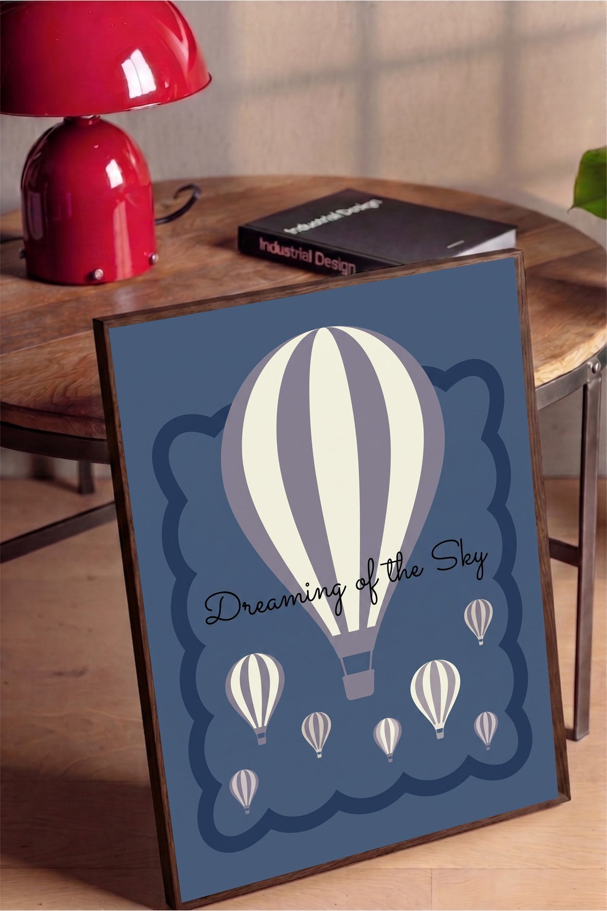 Dreaming of the Sky Poster – Kahverengi Çerçeveli Tablo
