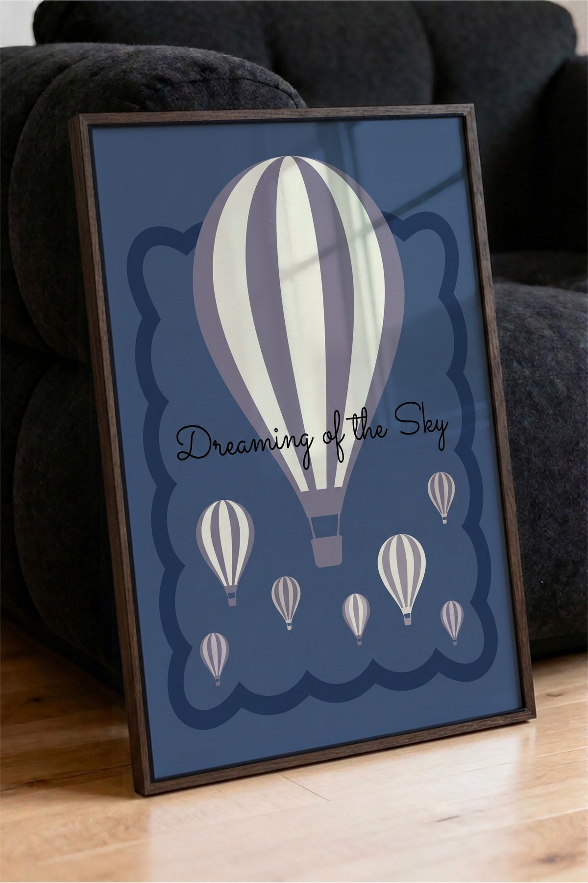 Dreaming of the Sky Poster – Kahverengi Çerçeveli Tablo