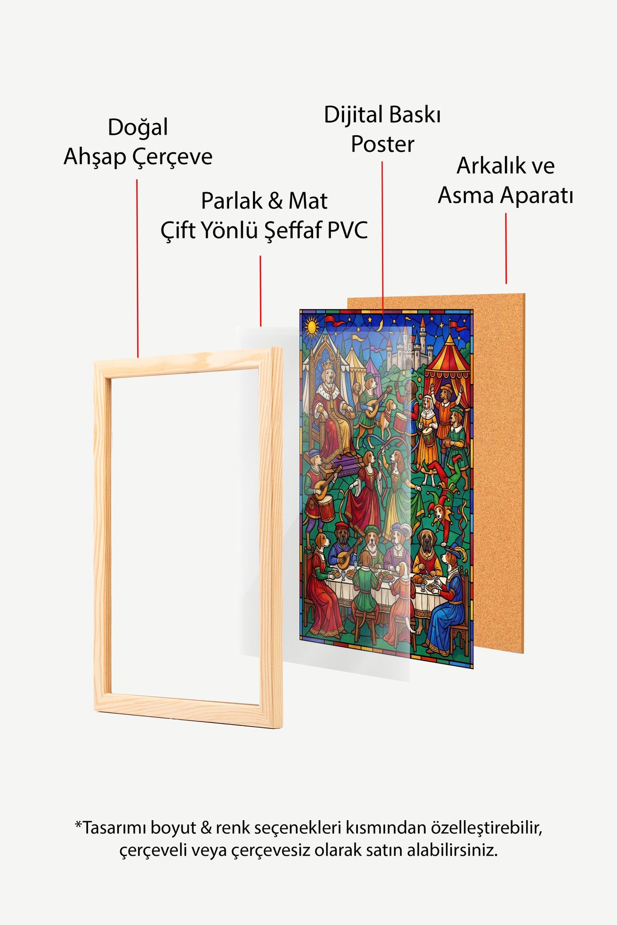 Orta Çağ Köpek Festivali Poster – Ahşap Çerçeveli Tablo