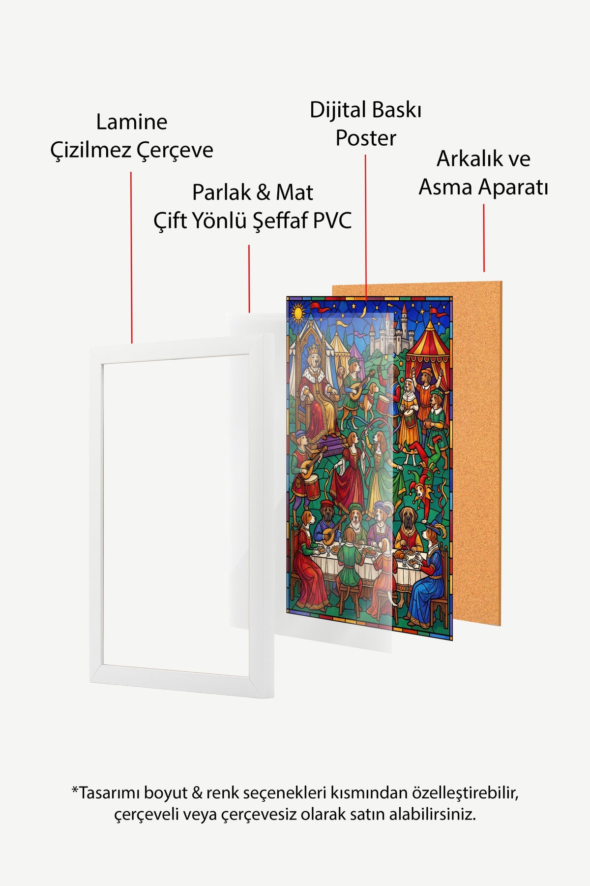 Orta Çağ Köpek Festivali Poster – Beyaz Çerçeveli Tablo