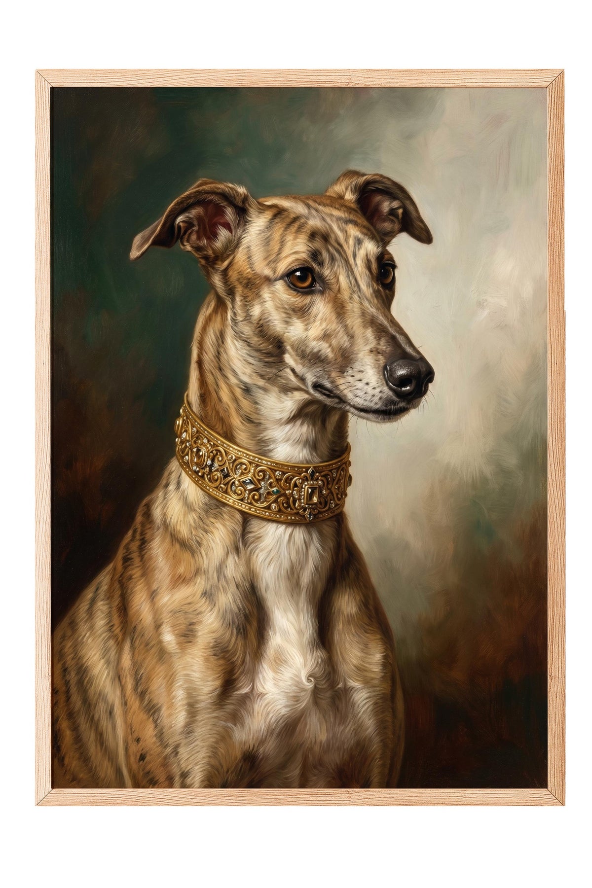 Zarif Köpek Portresi Poster – Ahşap Çerçeveli Tablo