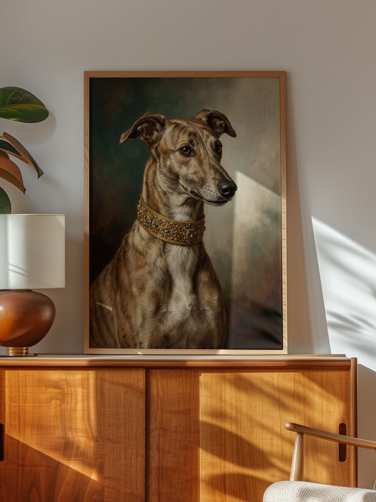 Zarif Köpek Portresi Poster – Ahşap Çerçeveli Tablo