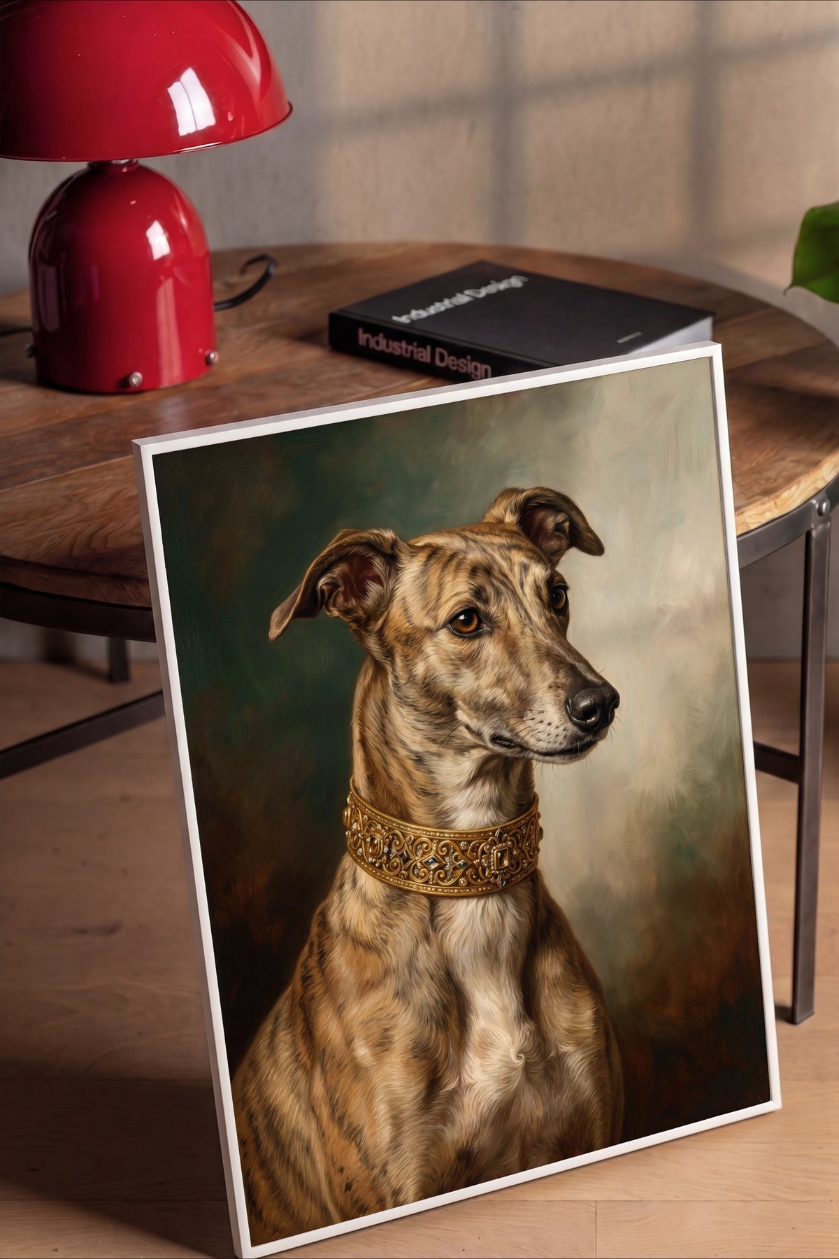 Zarif Köpek Portresi Poster – Beyaz Çerçeveli Tablo
