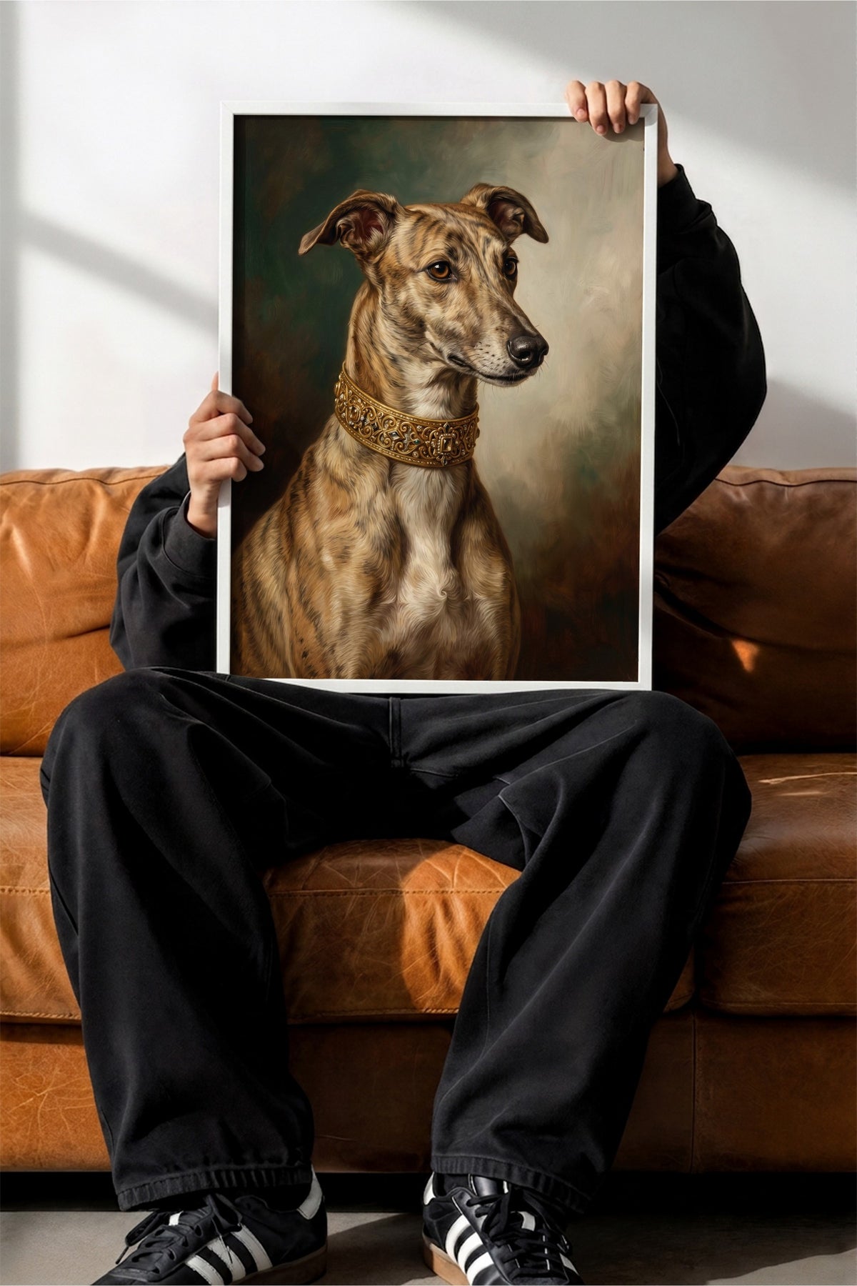 Zarif Köpek Portresi Poster – Beyaz Çerçeveli Tablo
