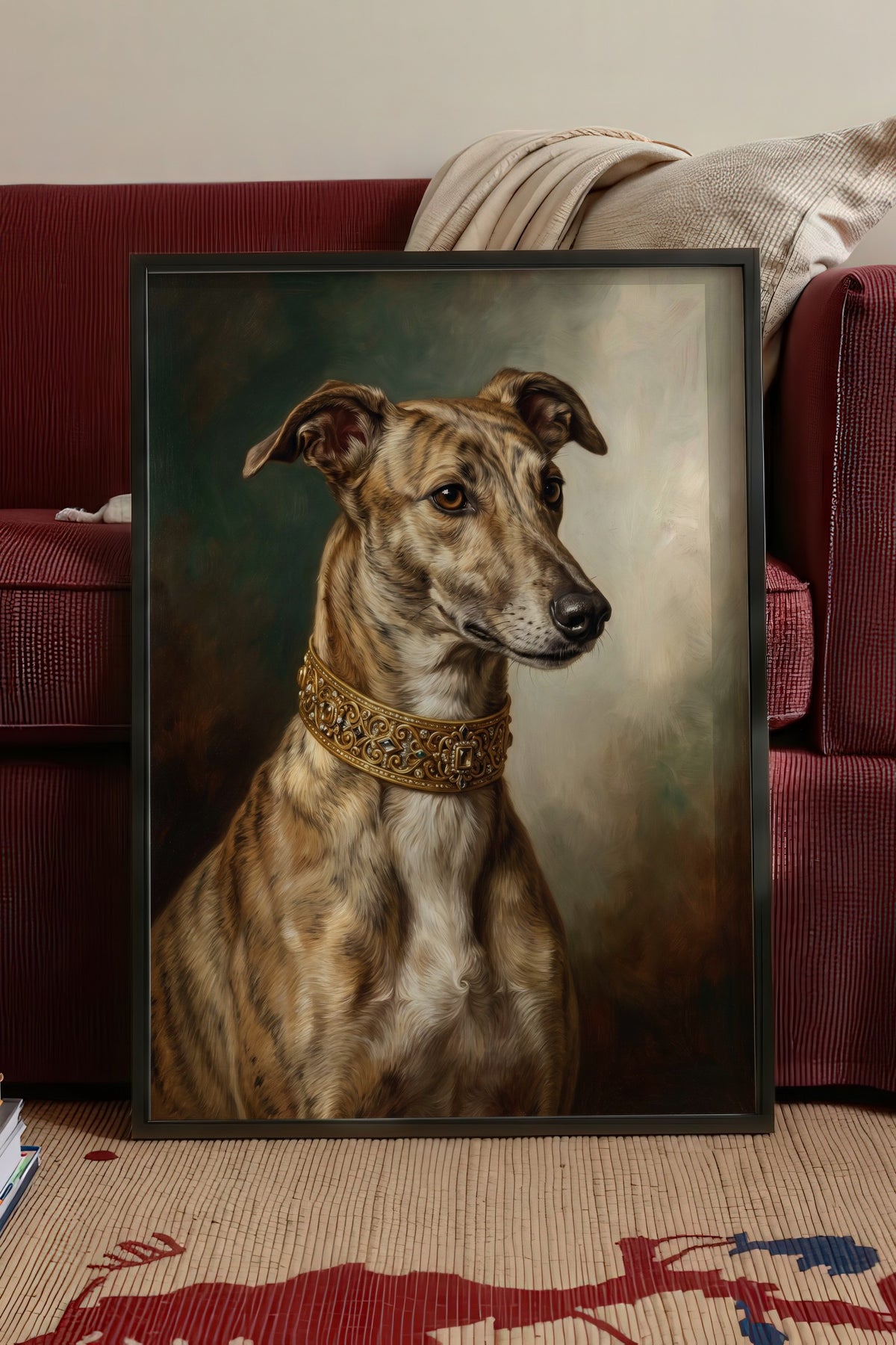 Zarif Köpek Portresi Poster – Siyah Çerçeveli Tablo