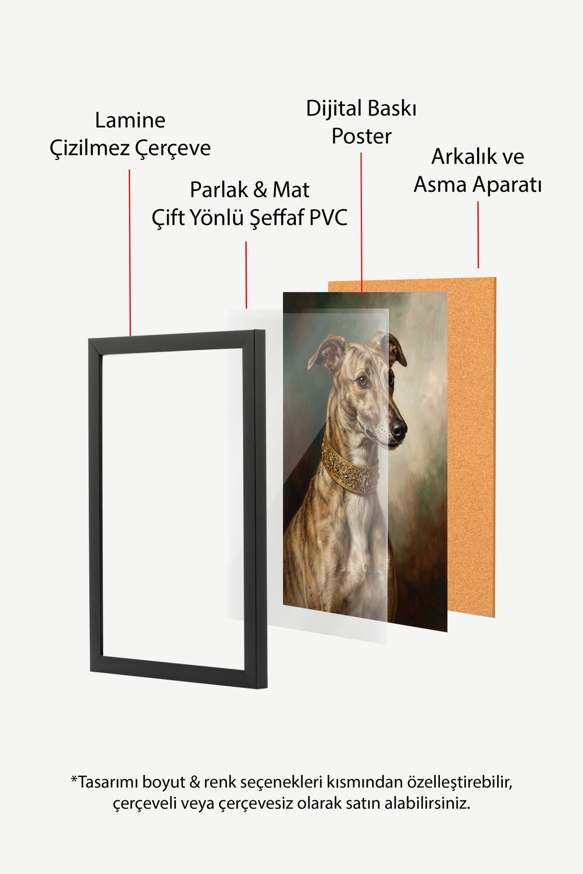Zarif Köpek Portresi Poster – Siyah Çerçeveli Tablo