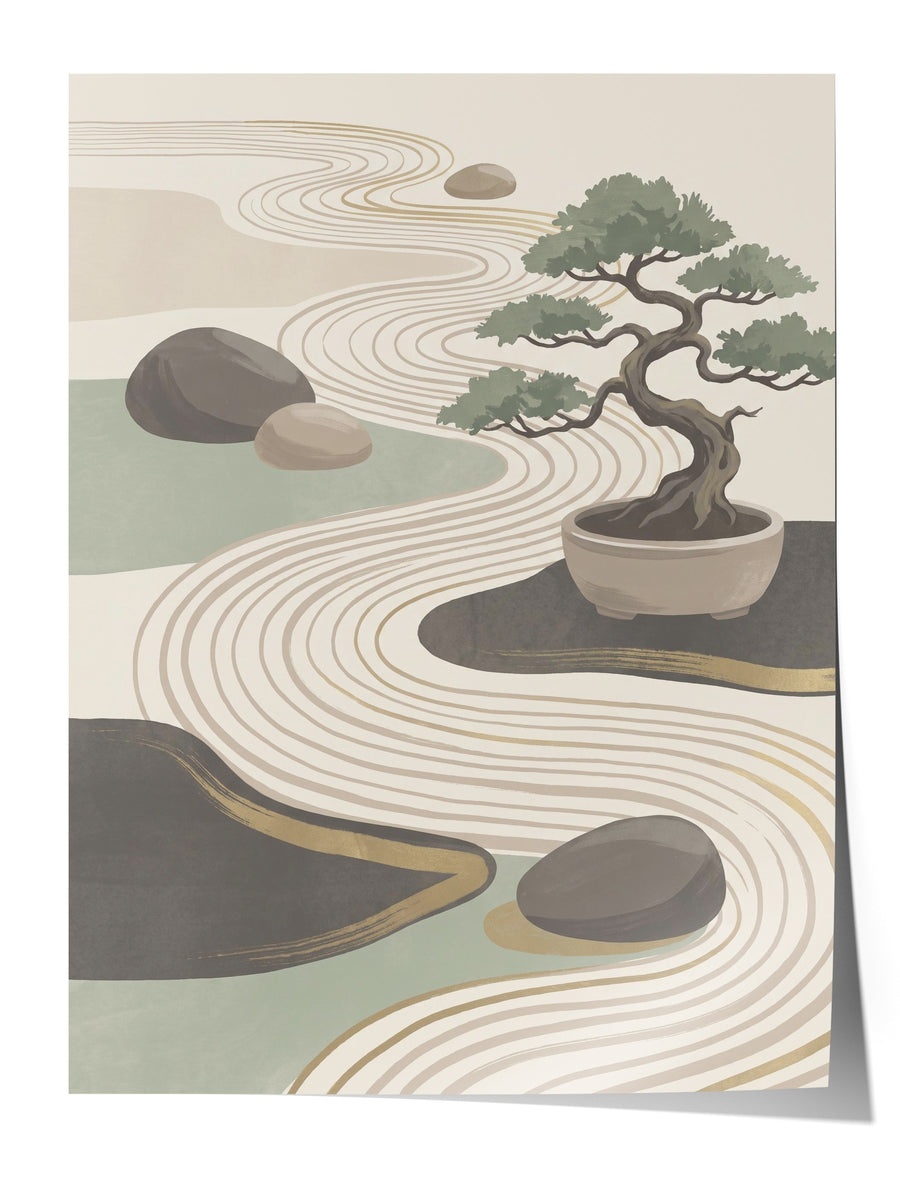 Bonsai ve Zen Bahçesi Çerçevesiz Poster