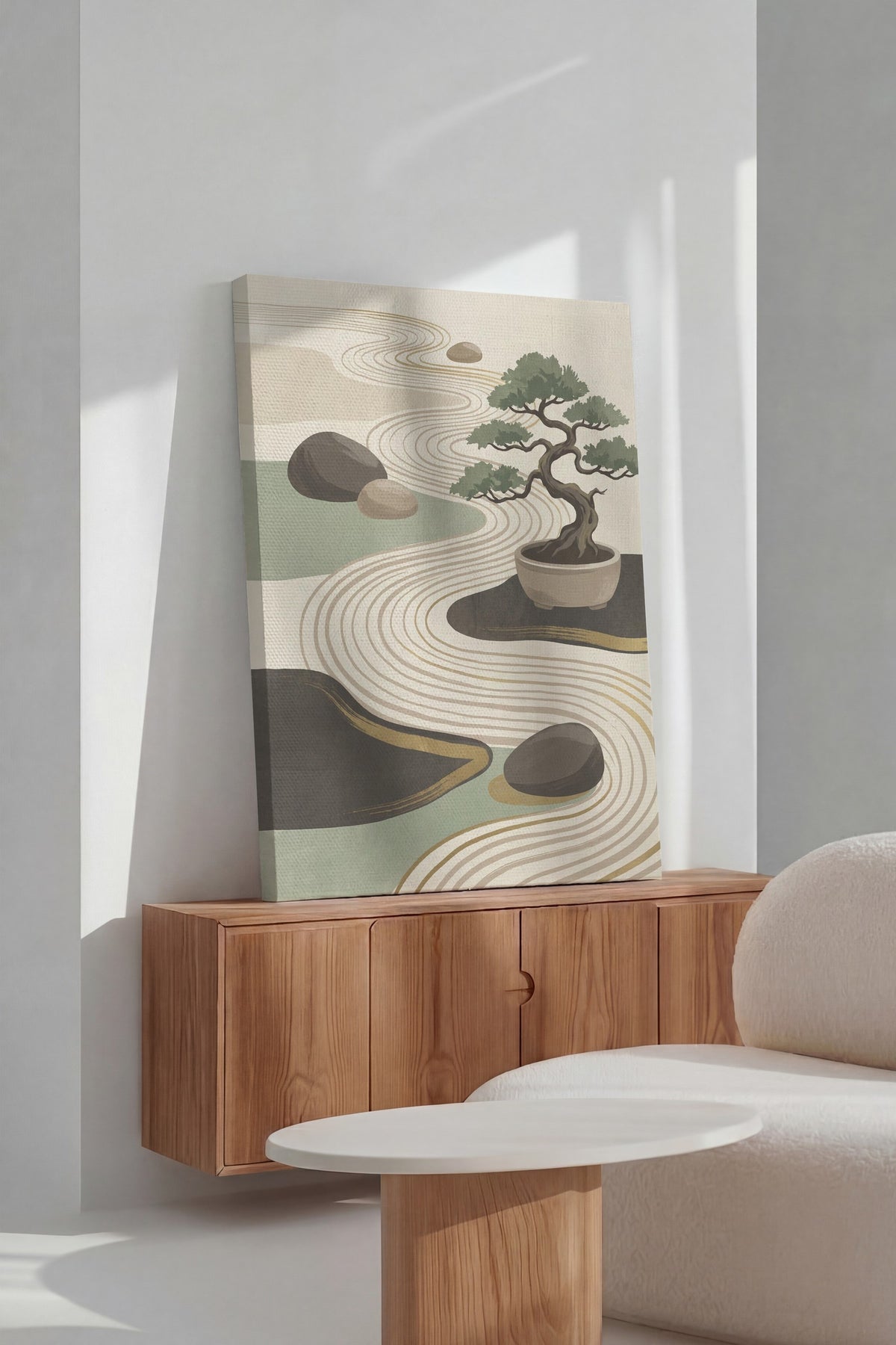 Bonsai ve Zen Bahçesi Kanvas Tablo