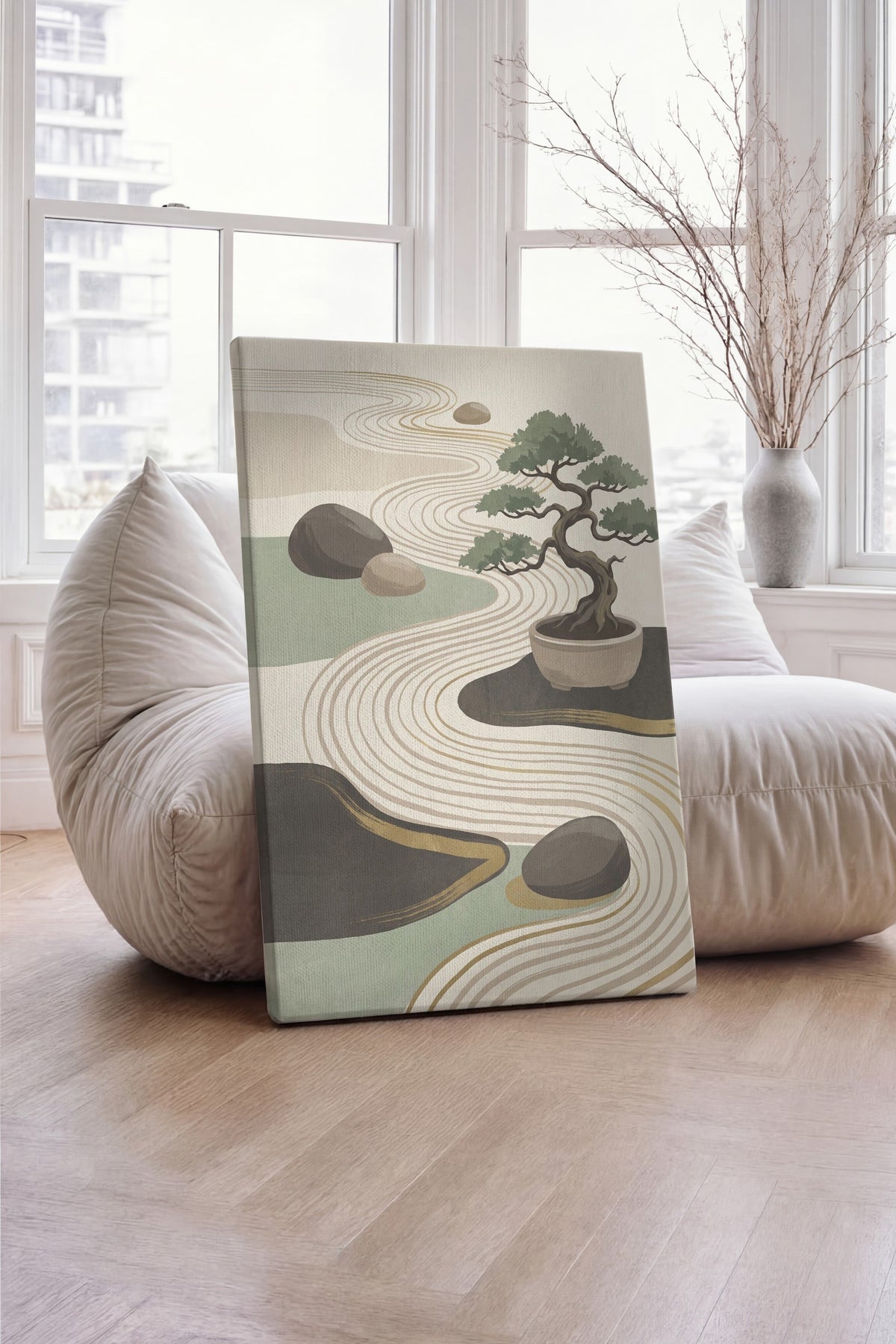 Bonsai ve Zen Bahçesi Kanvas Tablo
