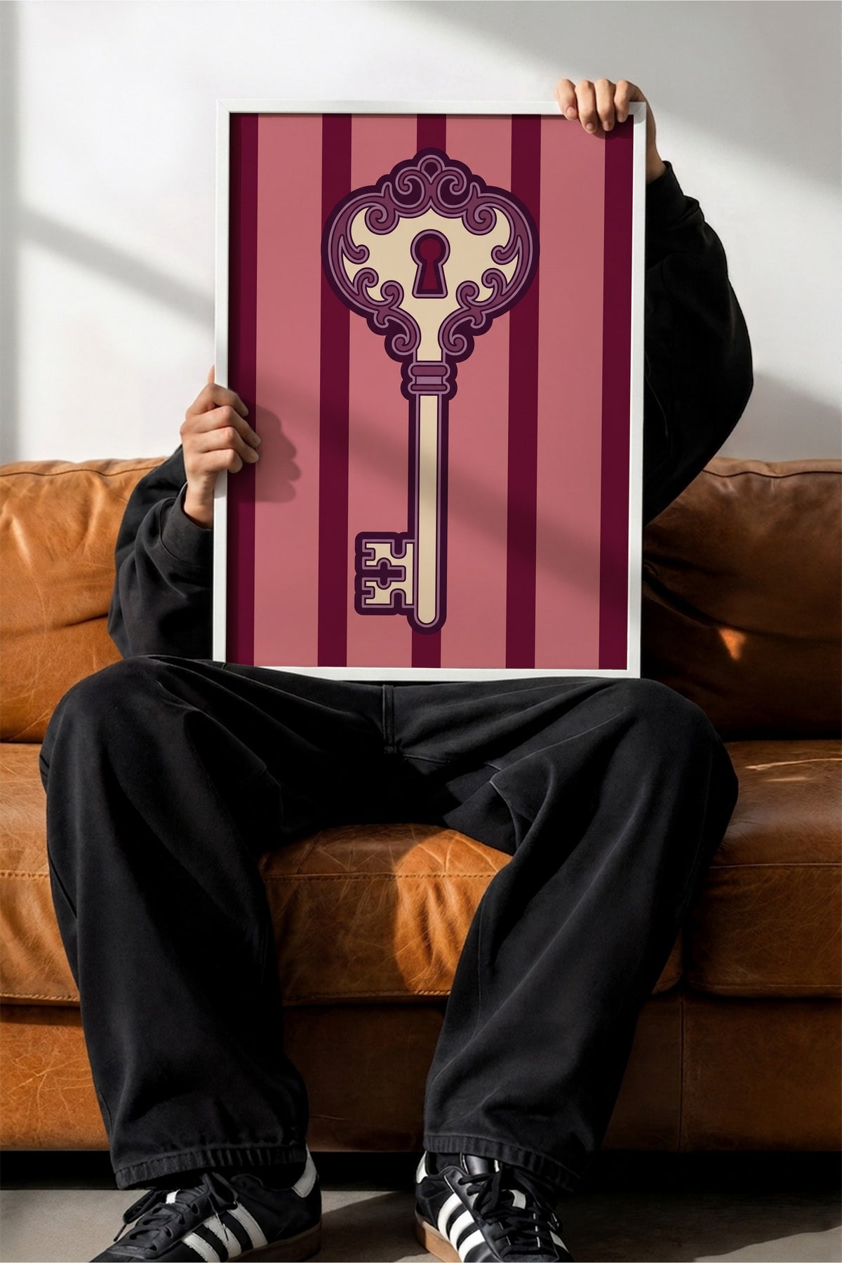 Dekoratif Anahtar İllüstrasyonu Poster – Beyaz Çerçeveli Tablo