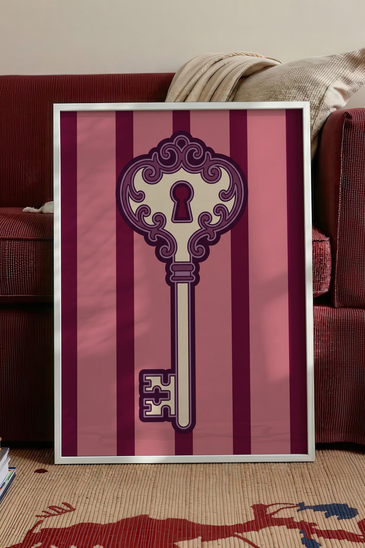 Dekoratif Anahtar İllüstrasyonu Poster – Beyaz Çerçeveli Tablo