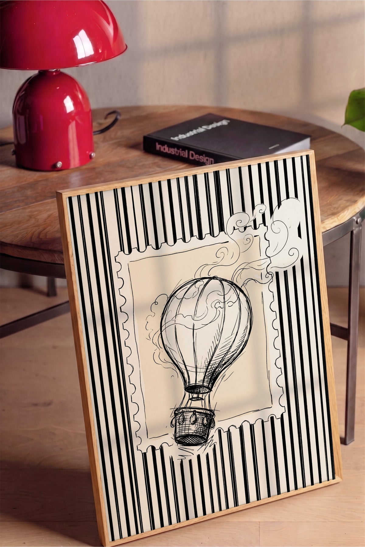 Balon Eskizi ve Fısıltılar Poster – Ahşap Çerçeveli Tablo