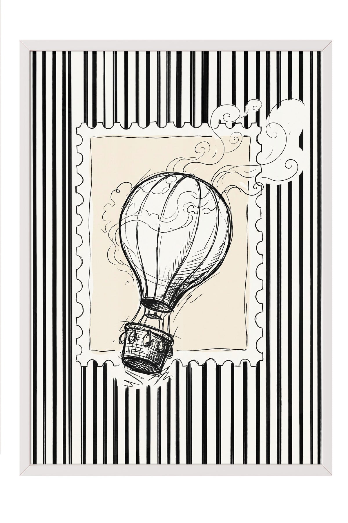 Balon Eskizi ve Fısıltılar Poster – Beyaz Çerçeveli Tablo
