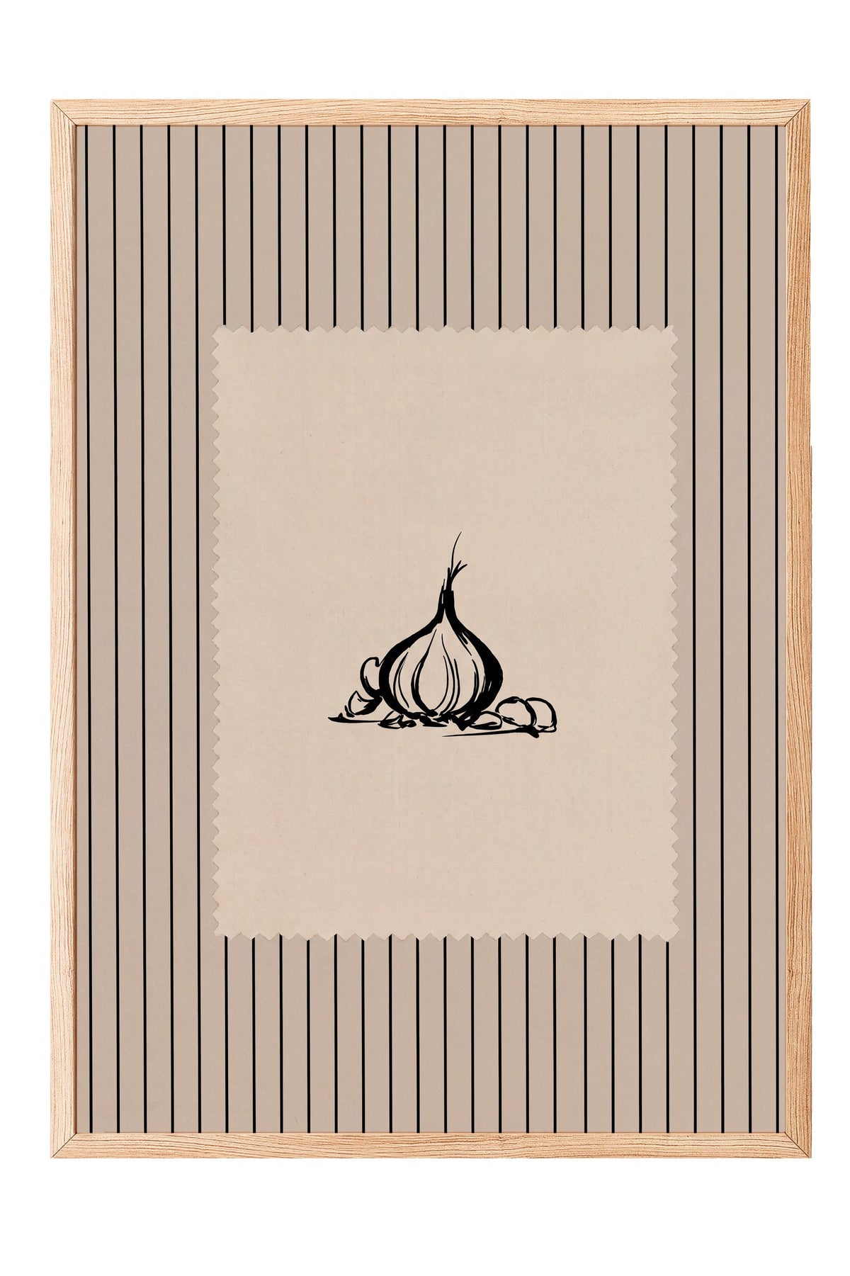 Soyut Sarımsak Tasarımı Poster – Ahşap Çerçeveli Tablo