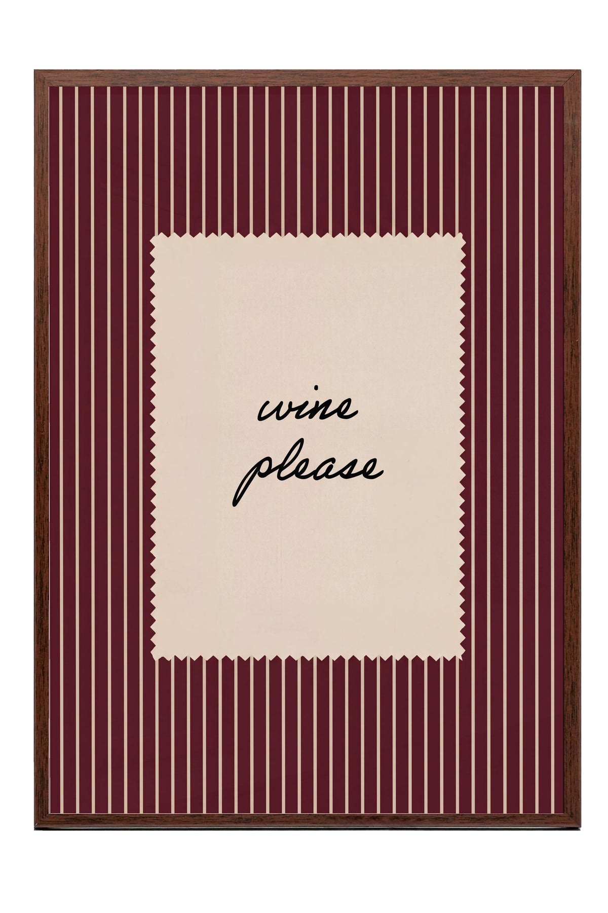 wine please Poster – Kahverengi Çerçeveli Tablo