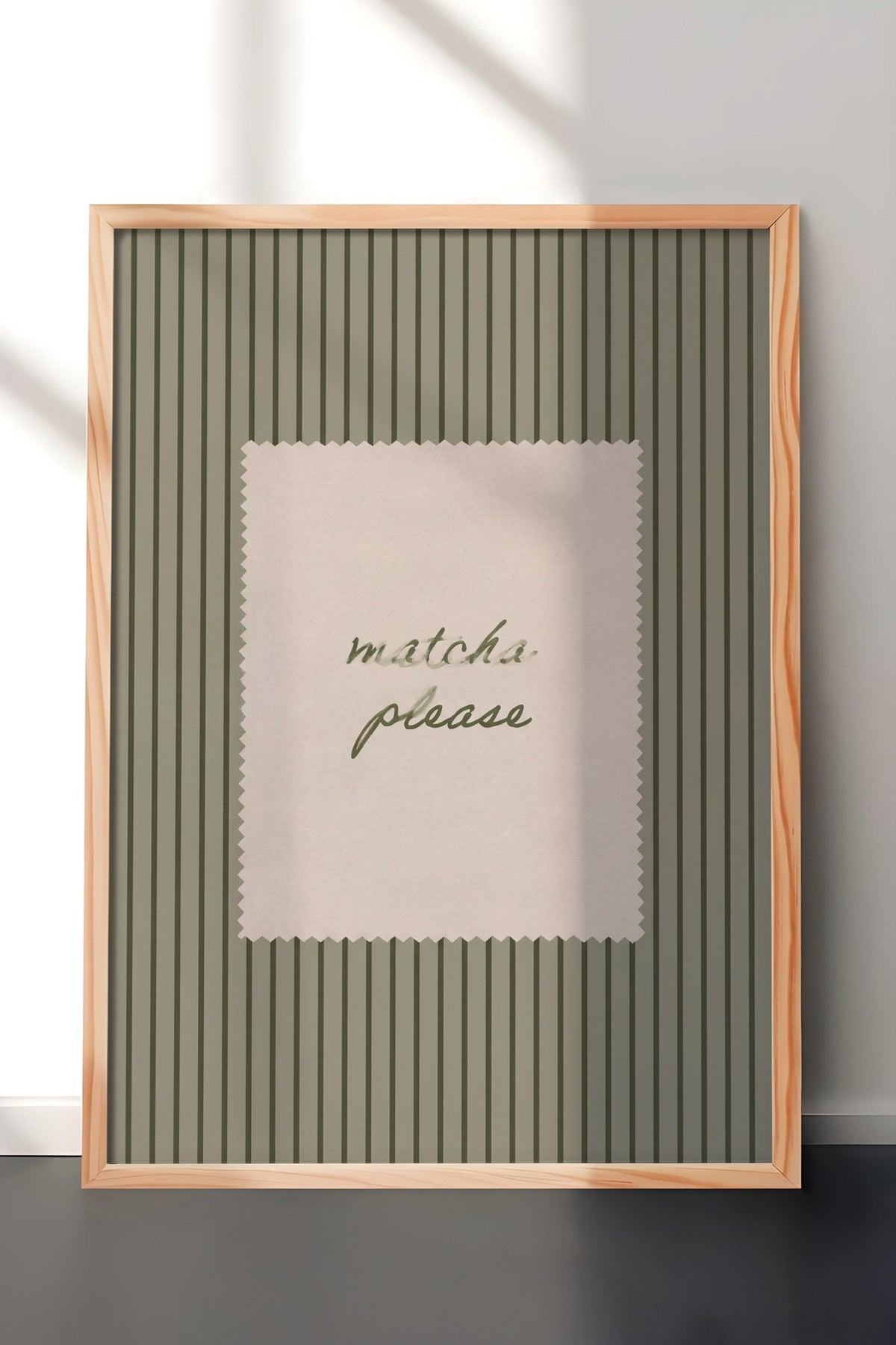 matcha please Poster – Ahşap Çerçeveli Tablo
