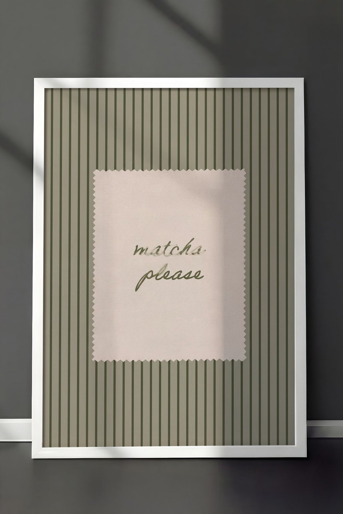 matcha please Poster – Beyaz Çerçeveli Tablo