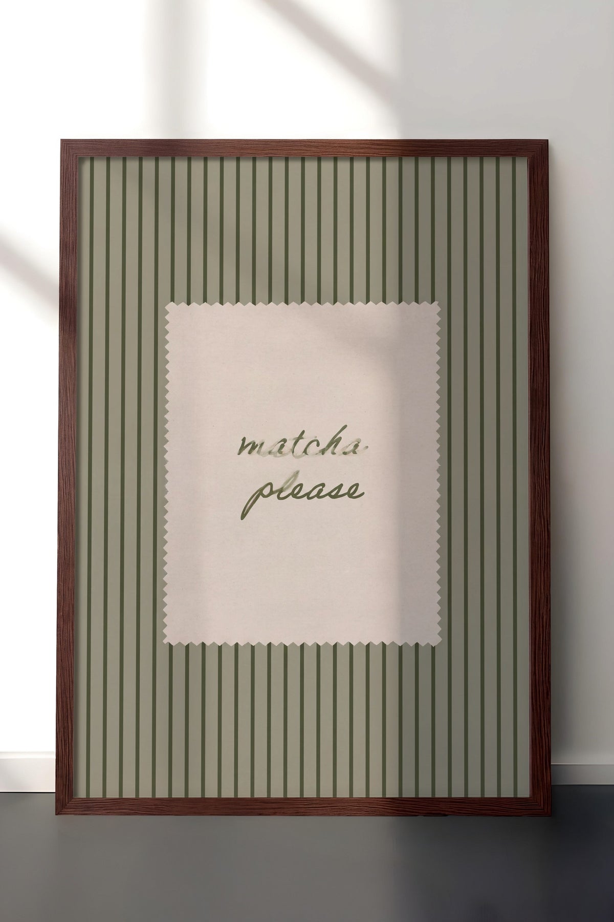 matcha please Poster – Kahverengi Çerçeveli Tablo