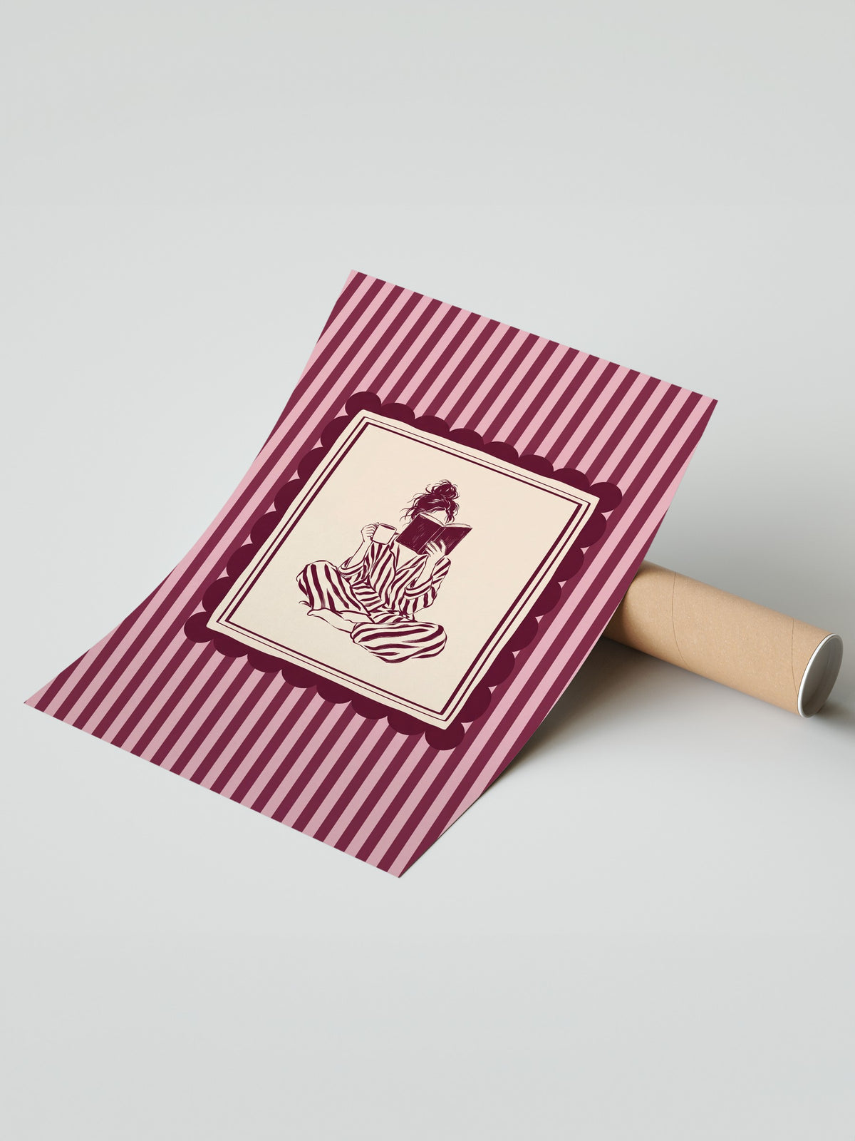 Kahve ve Kitap ile Rahatlama Çerçevesiz Poster