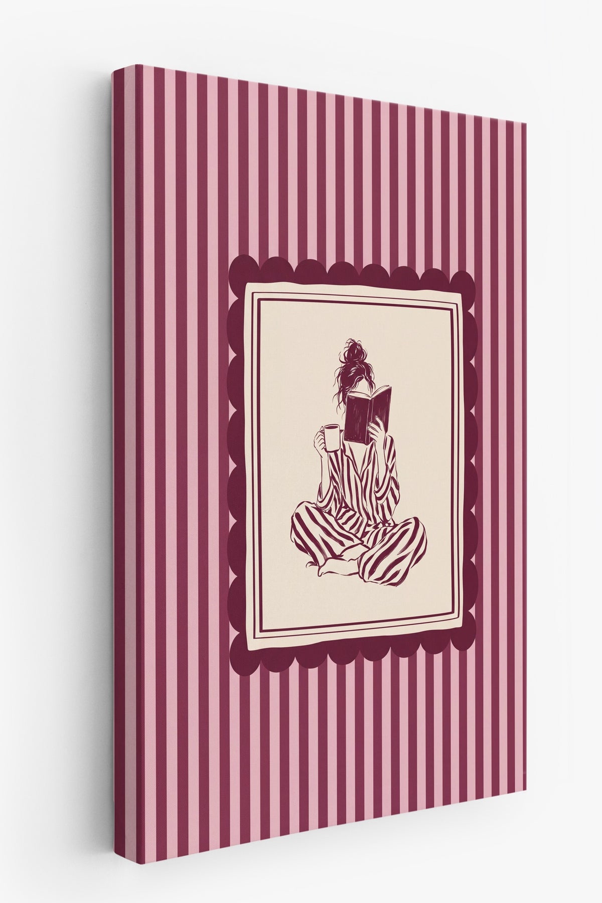 Kahve ve Kitap ile Rahatlama Kanvas Tablo