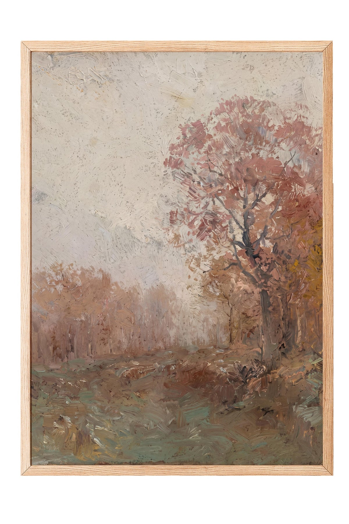 Sonbahar Manzarası Yağlı Boya Poster – Ahşap Çerçeveli Tablo