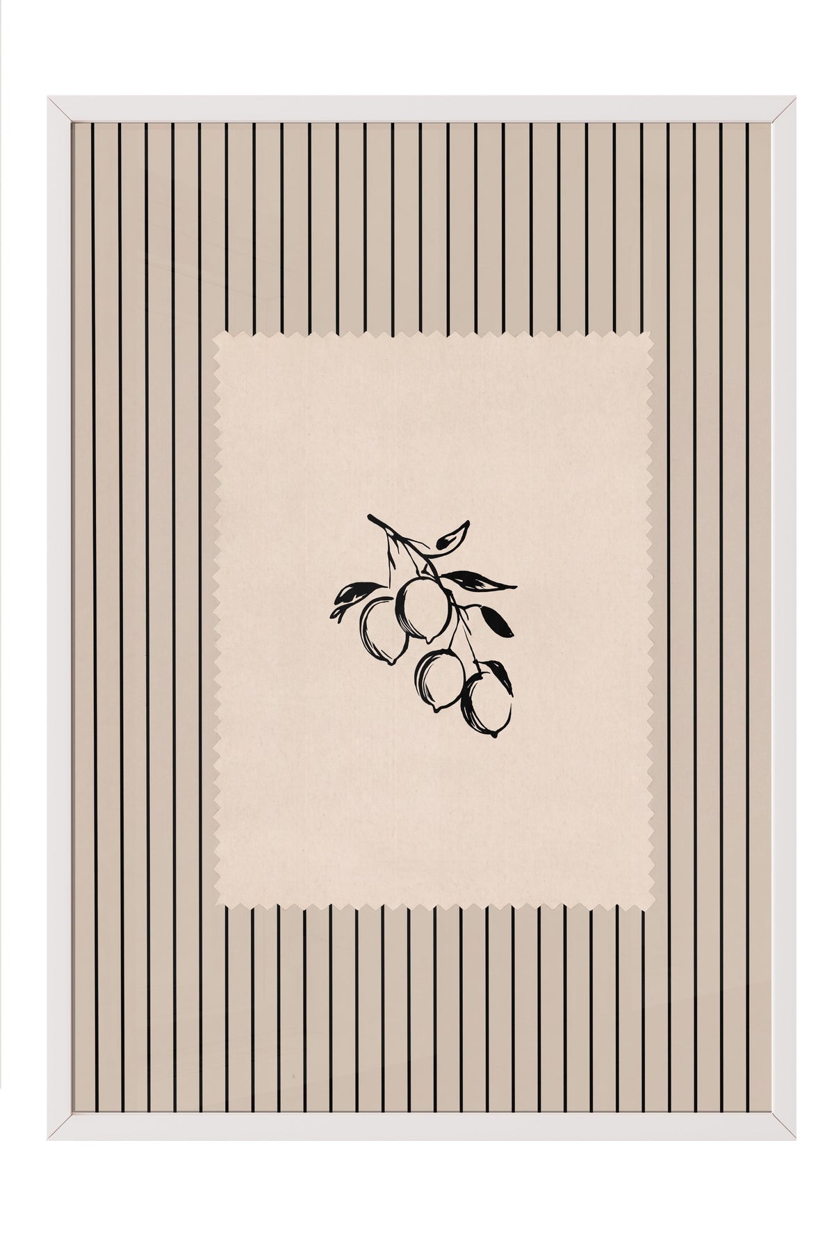 Minimalist Meyve İllüstrasyonu Poster – Beyaz Çerçeveli Tablo