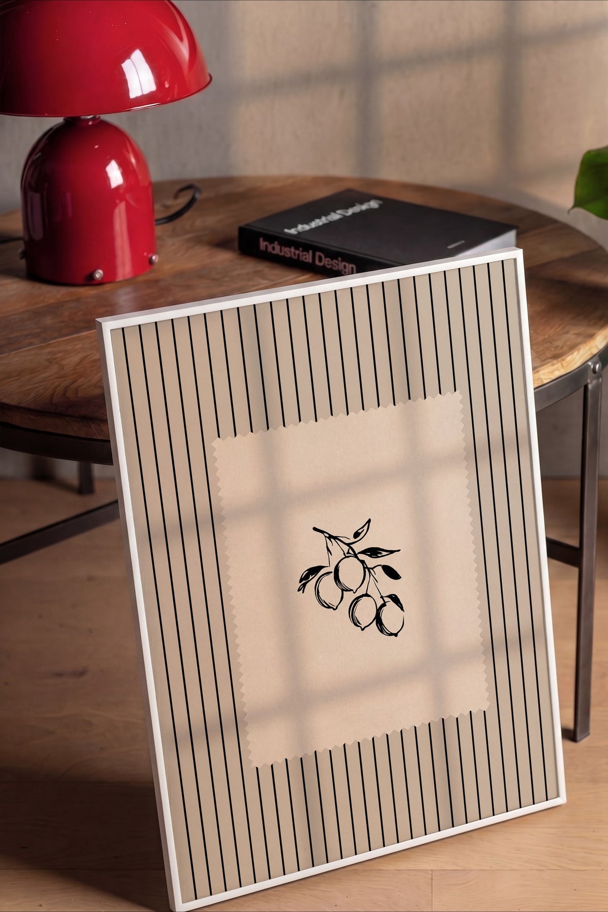 Minimalist Meyve İllüstrasyonu Poster – Beyaz Çerçeveli Tablo