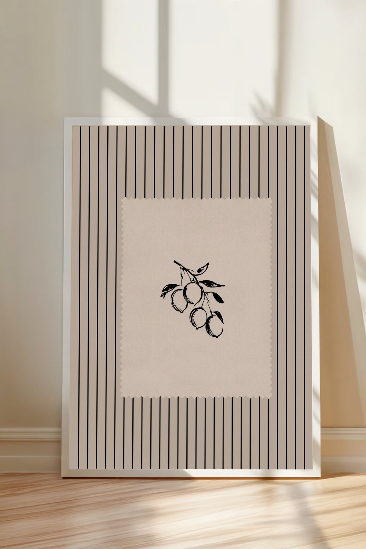 Minimalist Meyve İllüstrasyonu Poster – Beyaz Çerçeveli Tablo