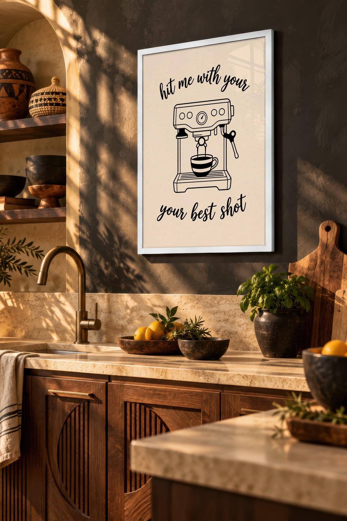 hit me with your your best shot Poster – Beyaz Çerçeveli Tablo