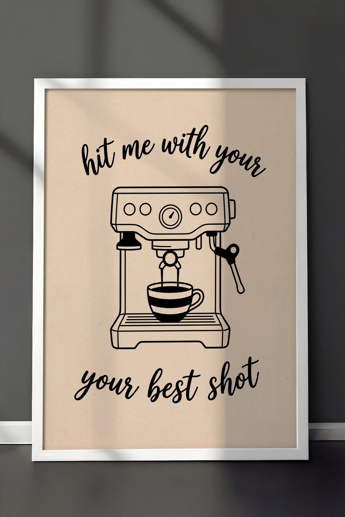 hit me with your your best shot Poster – Beyaz Çerçeveli Tablo