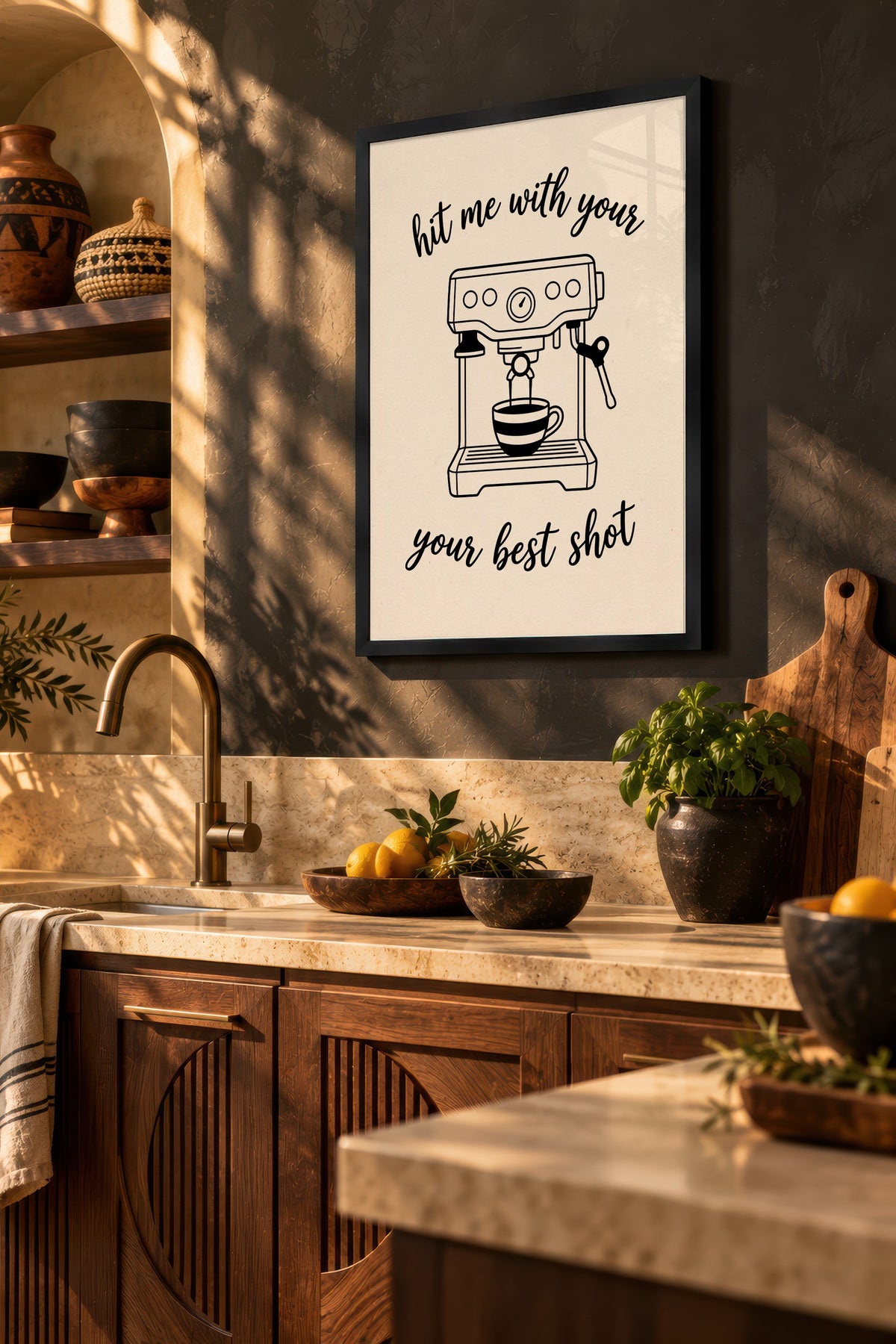 hit me with your your best shot Poster – Siyah Çerçeveli Tablo